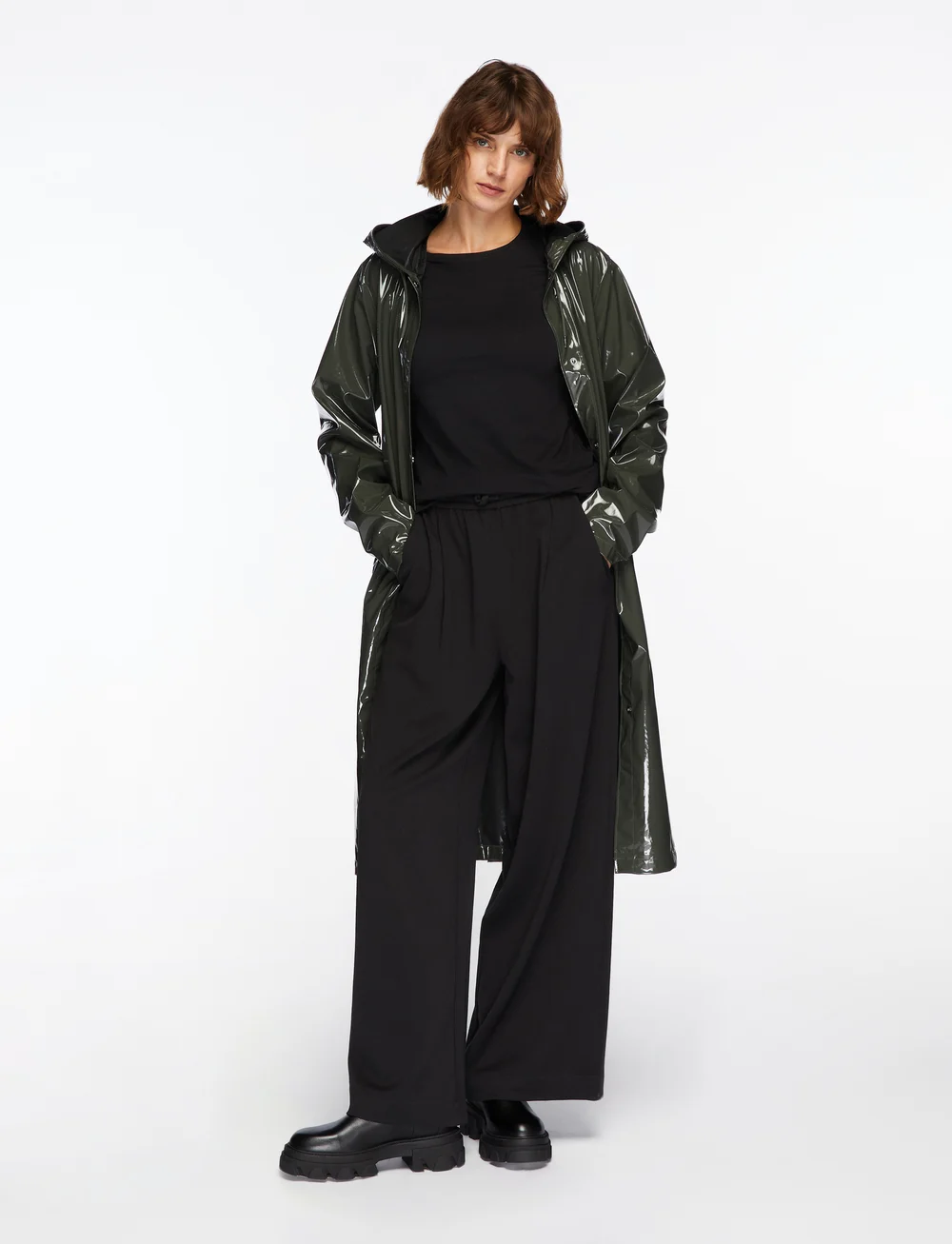 Rains - A-Line Longer W Jacket W3 - regnjakker - swamp - 2