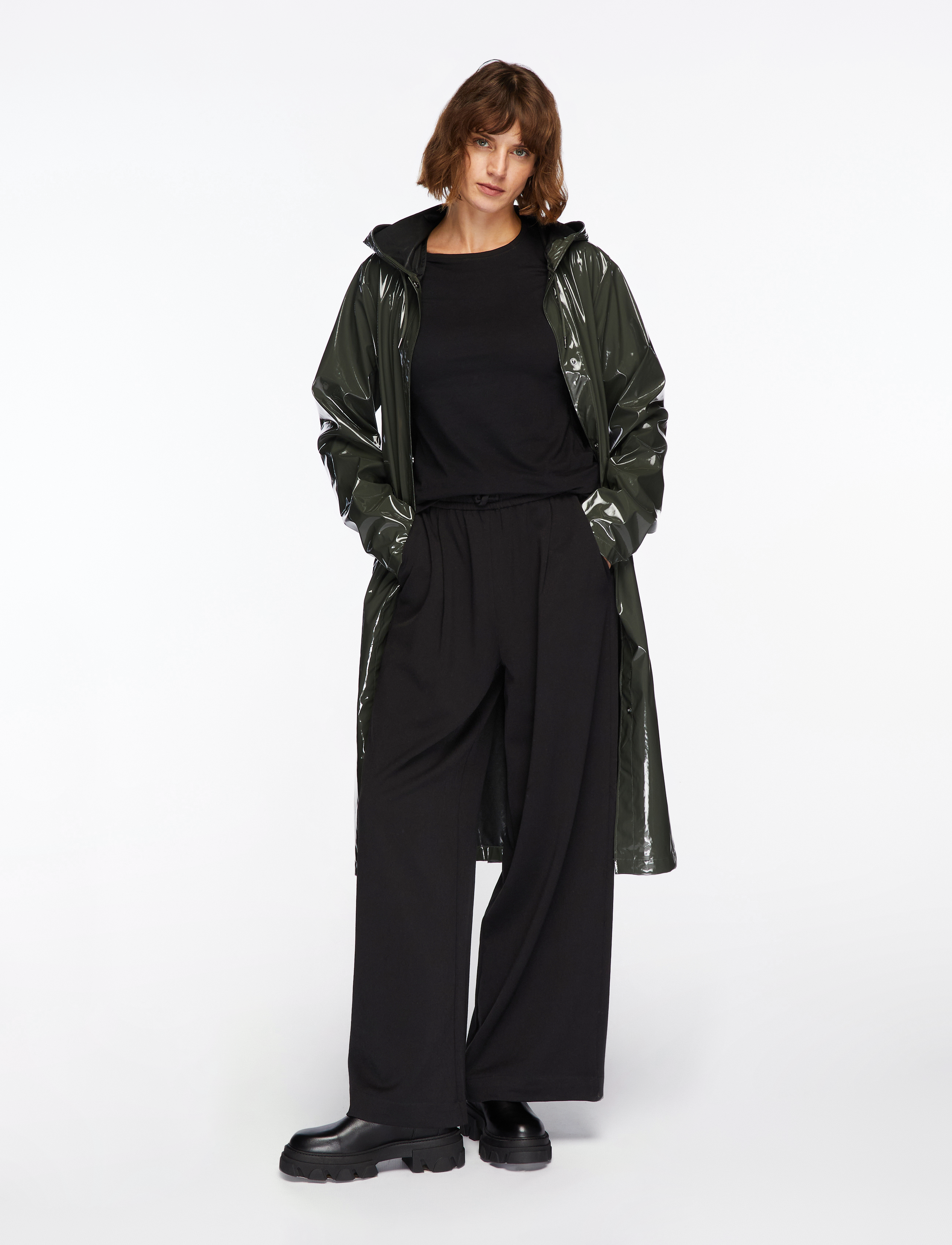 Rains - A-Line Longer W Jacket W3 - rain jackets - swamp - 2