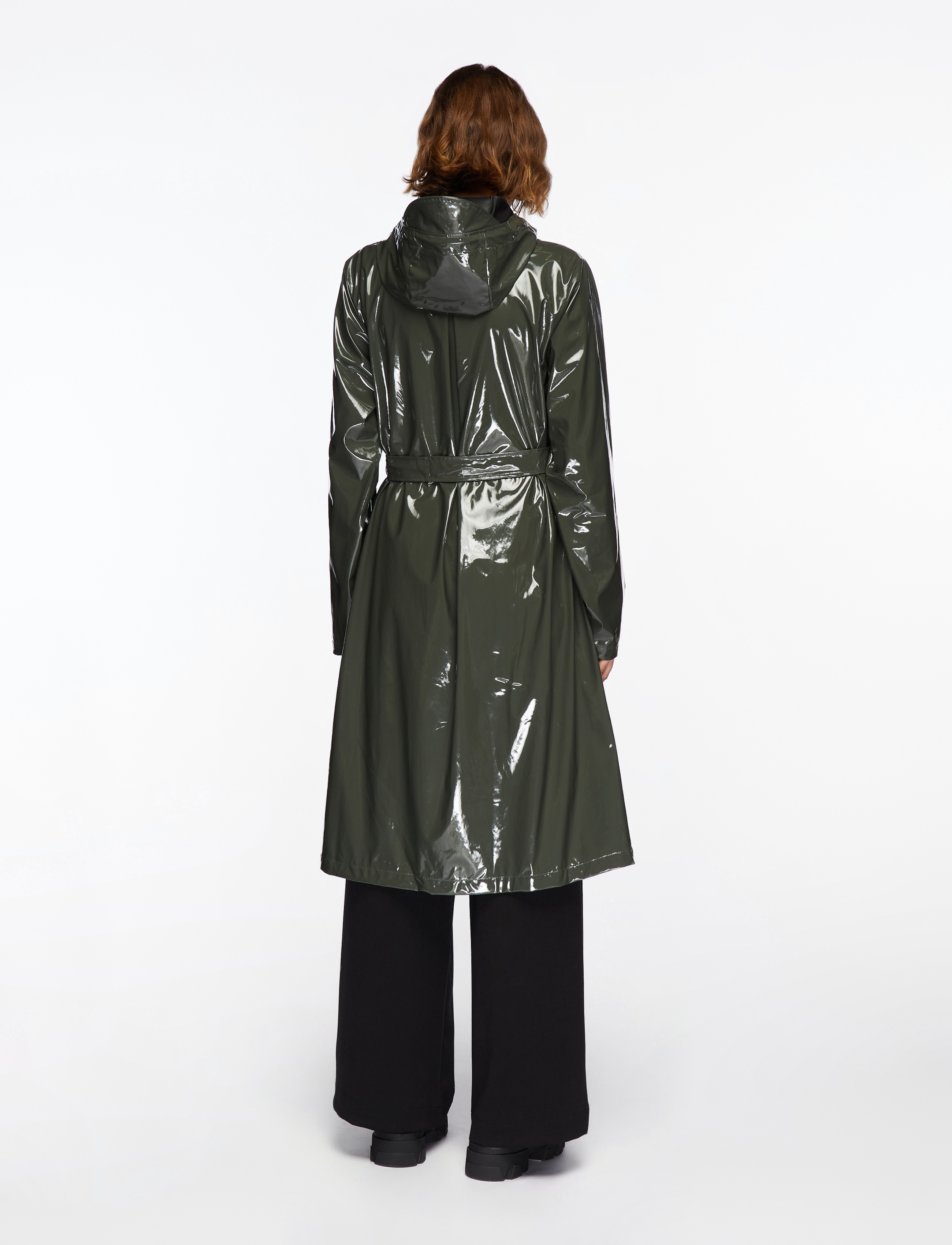 Rains - A-Line Longer W Jacket W3 - rain jackets - swamp - 3