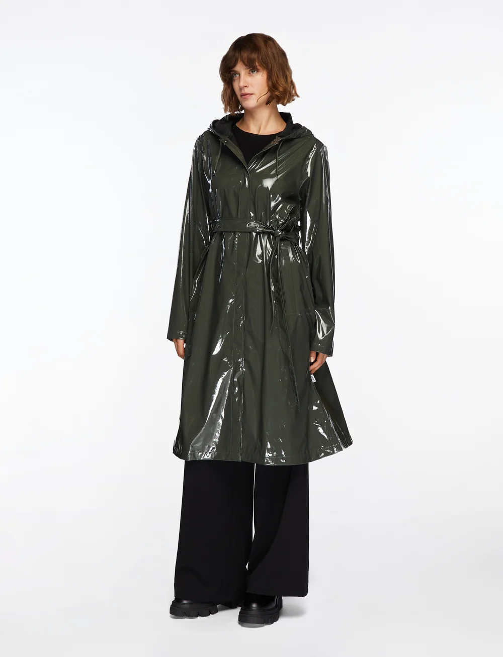 Rains - A-Line Longer W Jacket W3 - regnjakker - swamp - 4