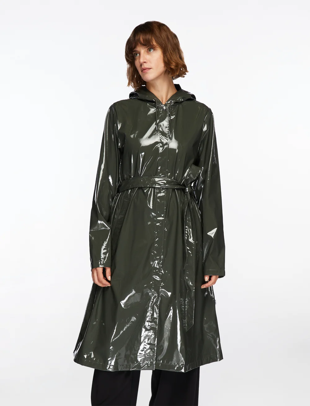 Rains - A-Line Longer W Jacket W3 - regnjakker - swamp - 0