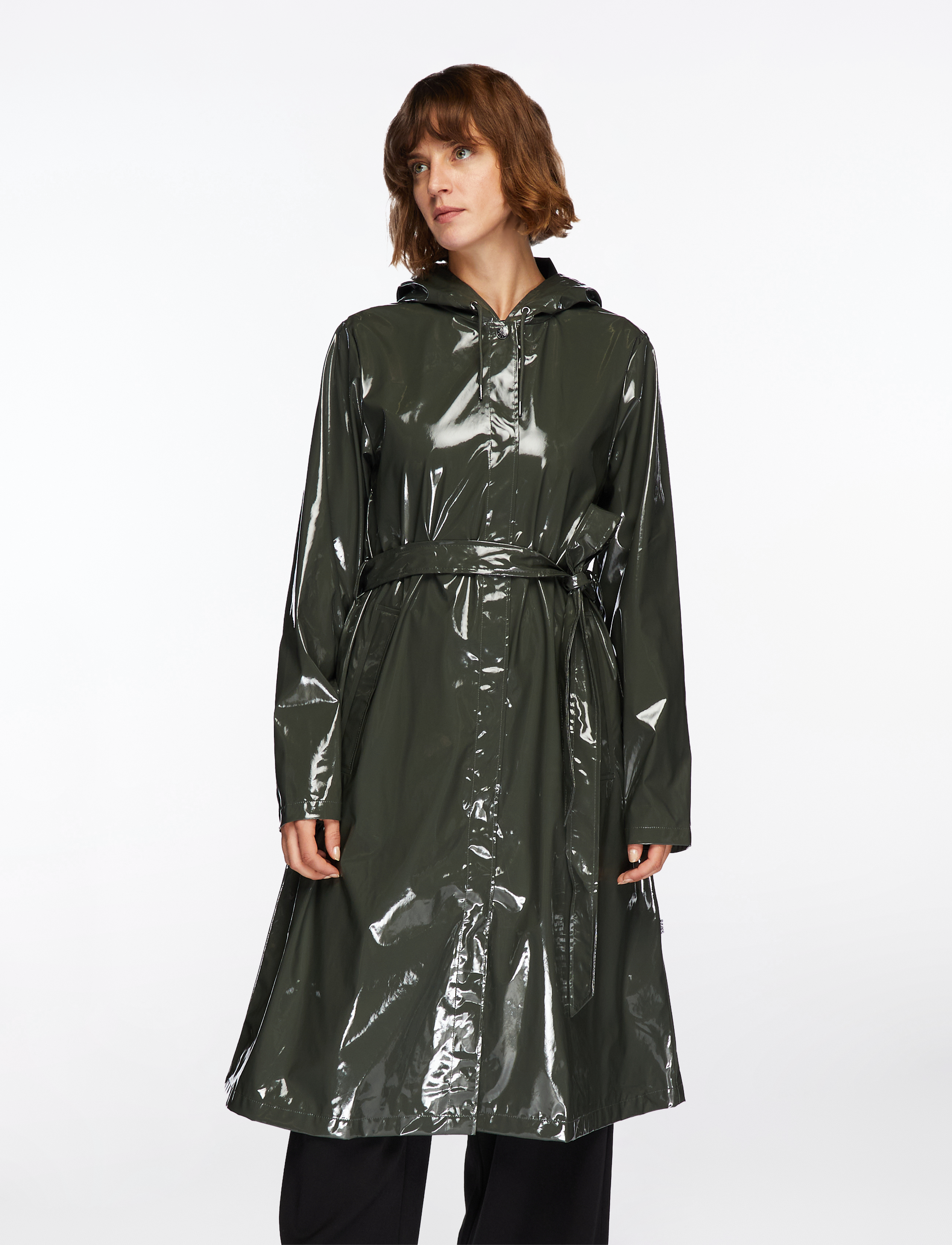 Rains A-Line Longer W Jacket - Tøj - SWAMP / khaki/green