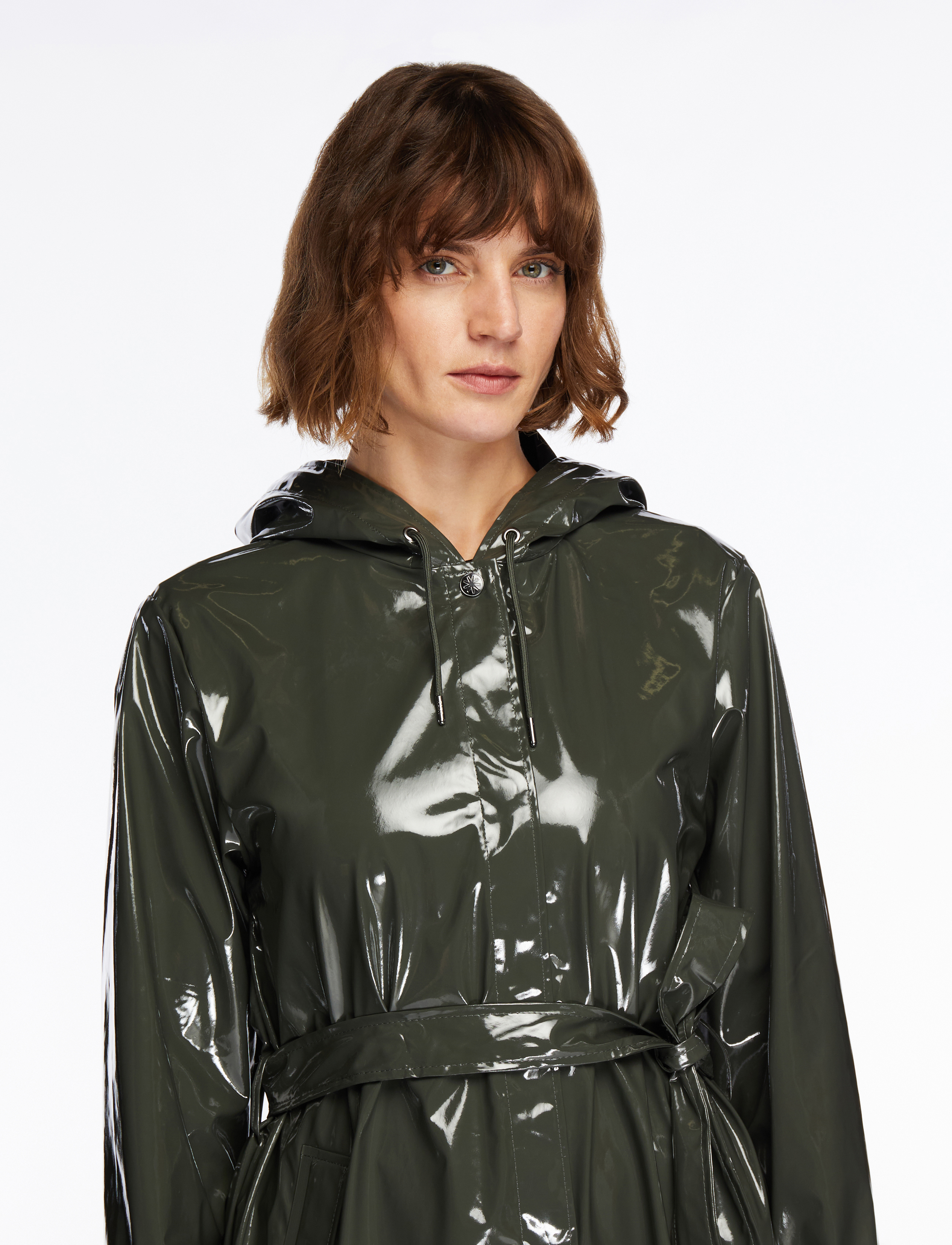 Rains - A-Line Longer W Jacket W3 - rain jackets - swamp - 5