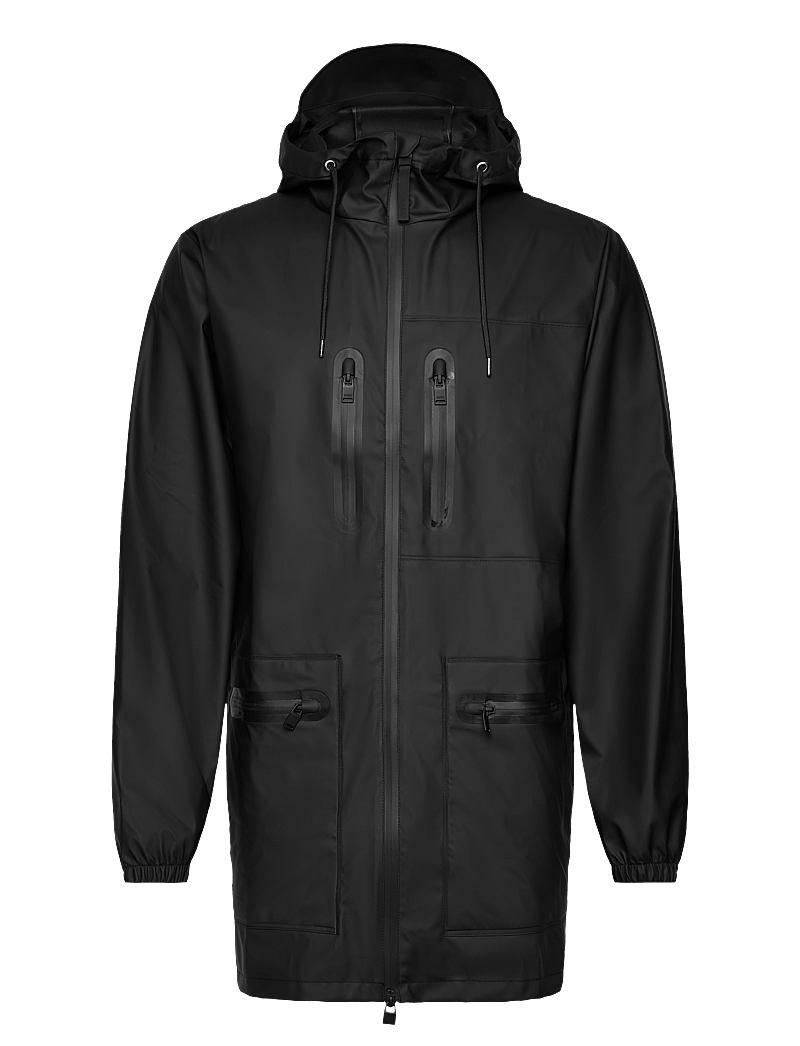 Rains - Cargo Long Jacket W3 - regenmäntel - black - 1