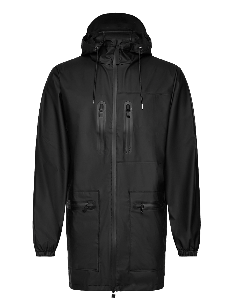 Rains - Cargo Long Jacket W3 - black - 1