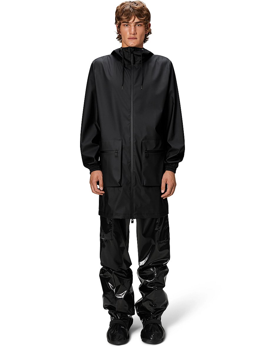 Rains - Cargo Long Jacket W3 - black - 0