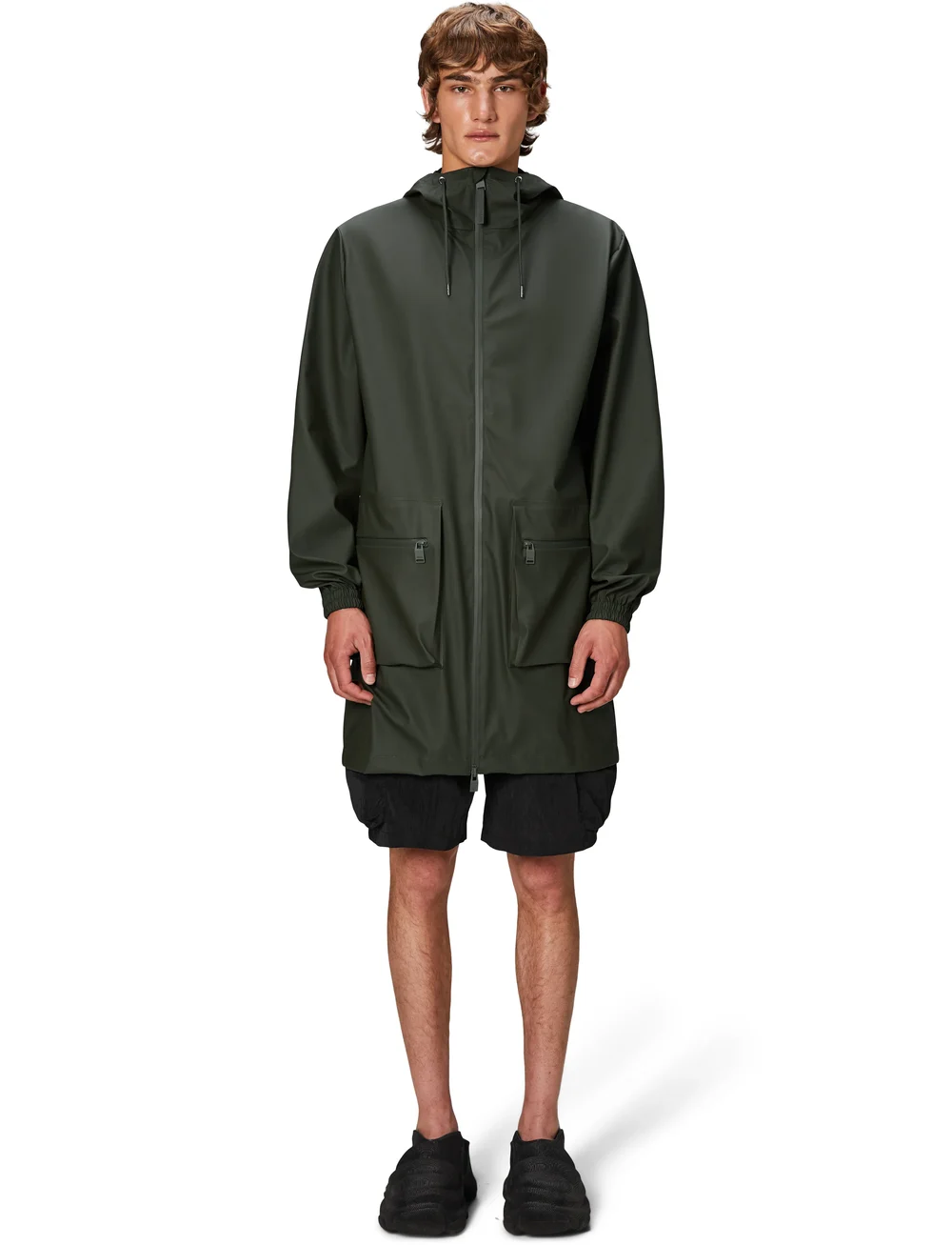 Rains - Cargo Long Jacket W3 - regnjackor - green - 0