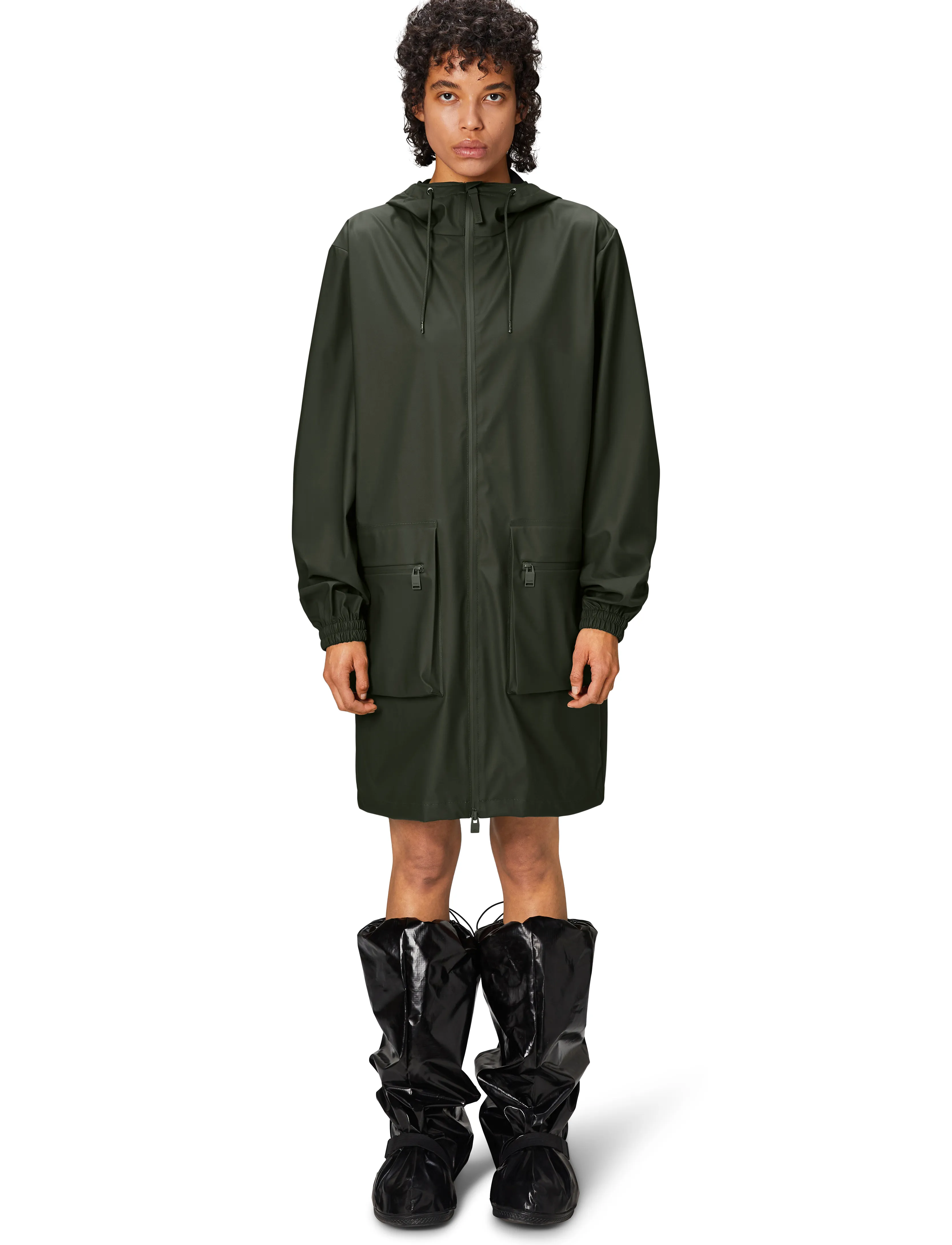Rains - Cargo Long Jacket W3 - lietpalčiai - green - 3