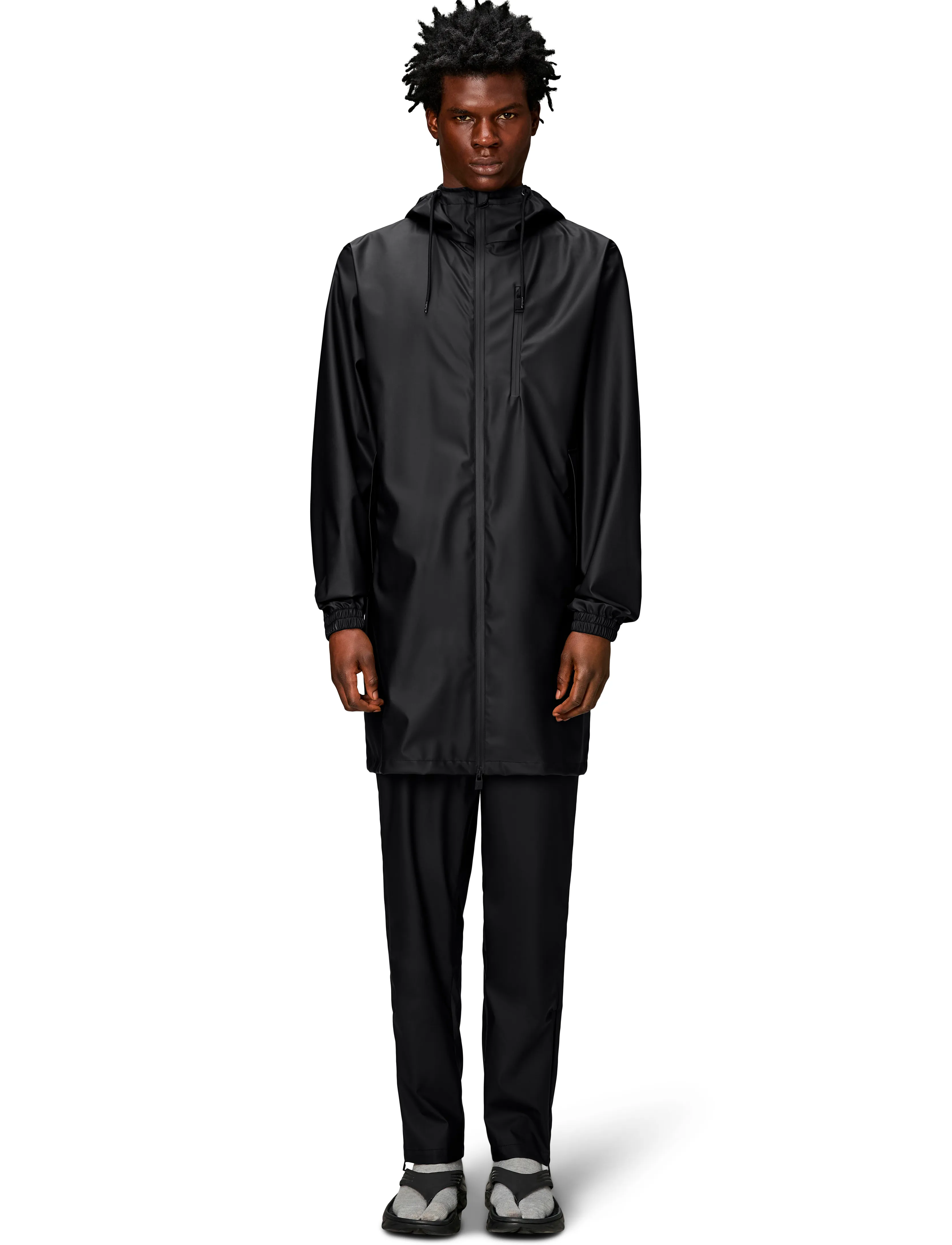 Rains Long Storm Breaker W3, L, Rainwear, Schwarz - Rain Coats, Männerswear