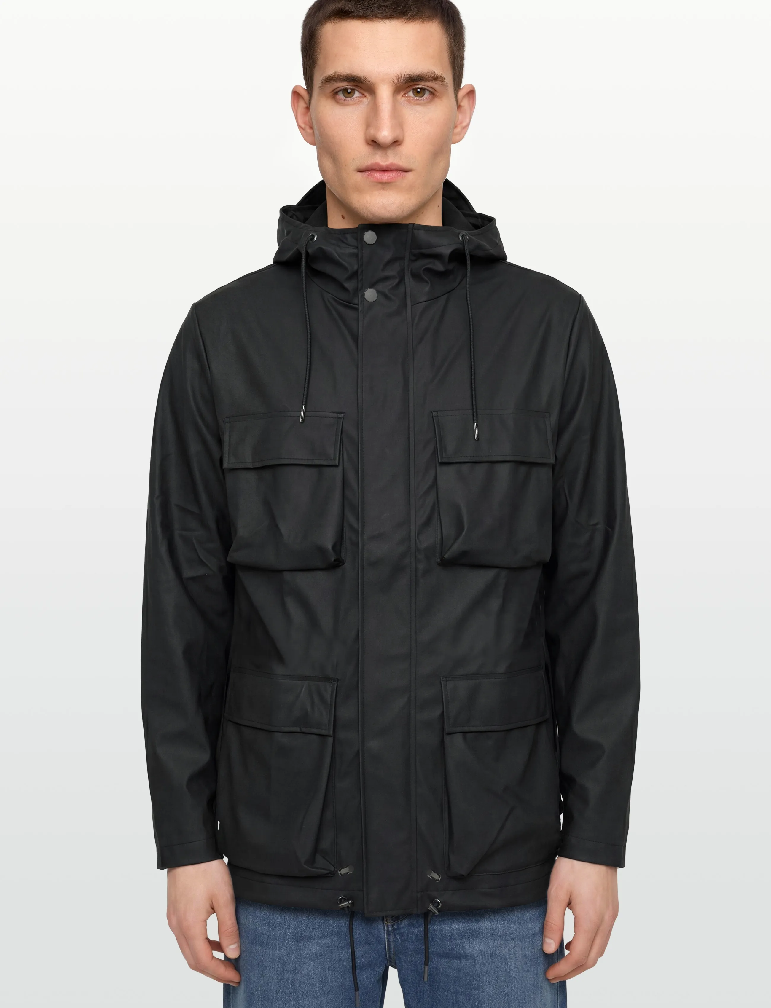 Rains - Pocket Jacket W3 - kevadjoped - black - 3