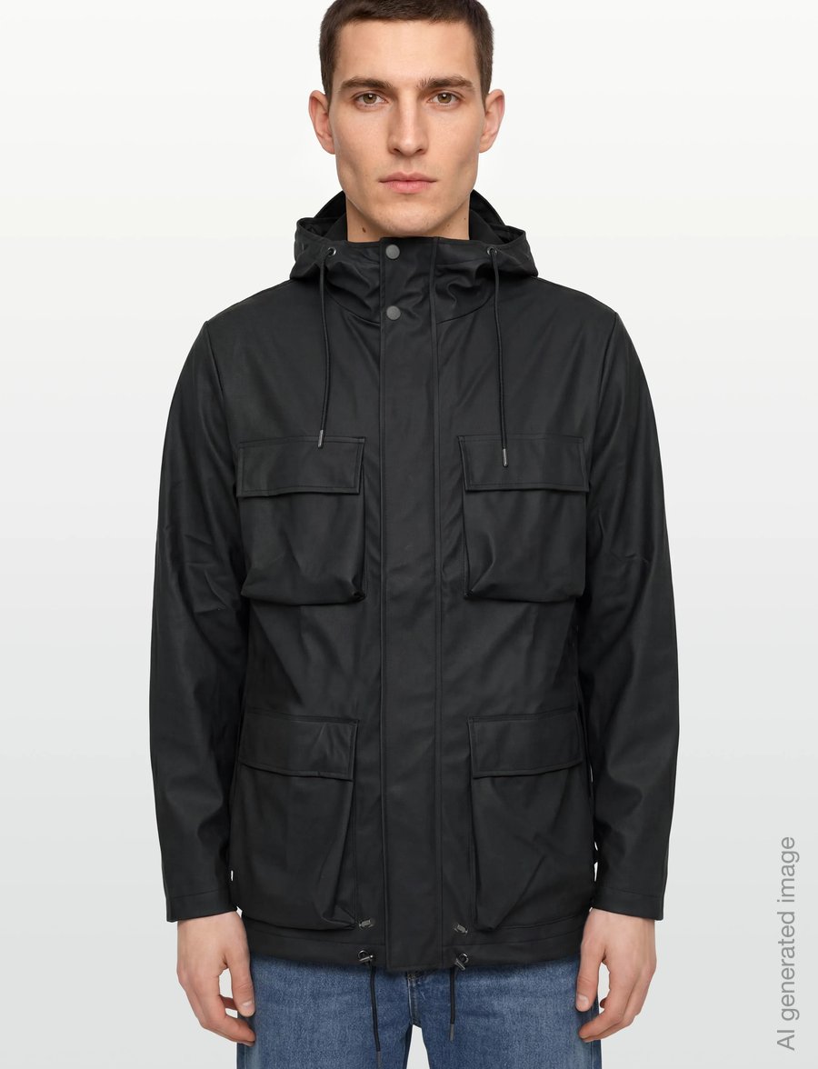 Rains - Pocket Jacket W3 - kevadjoped - black - 3