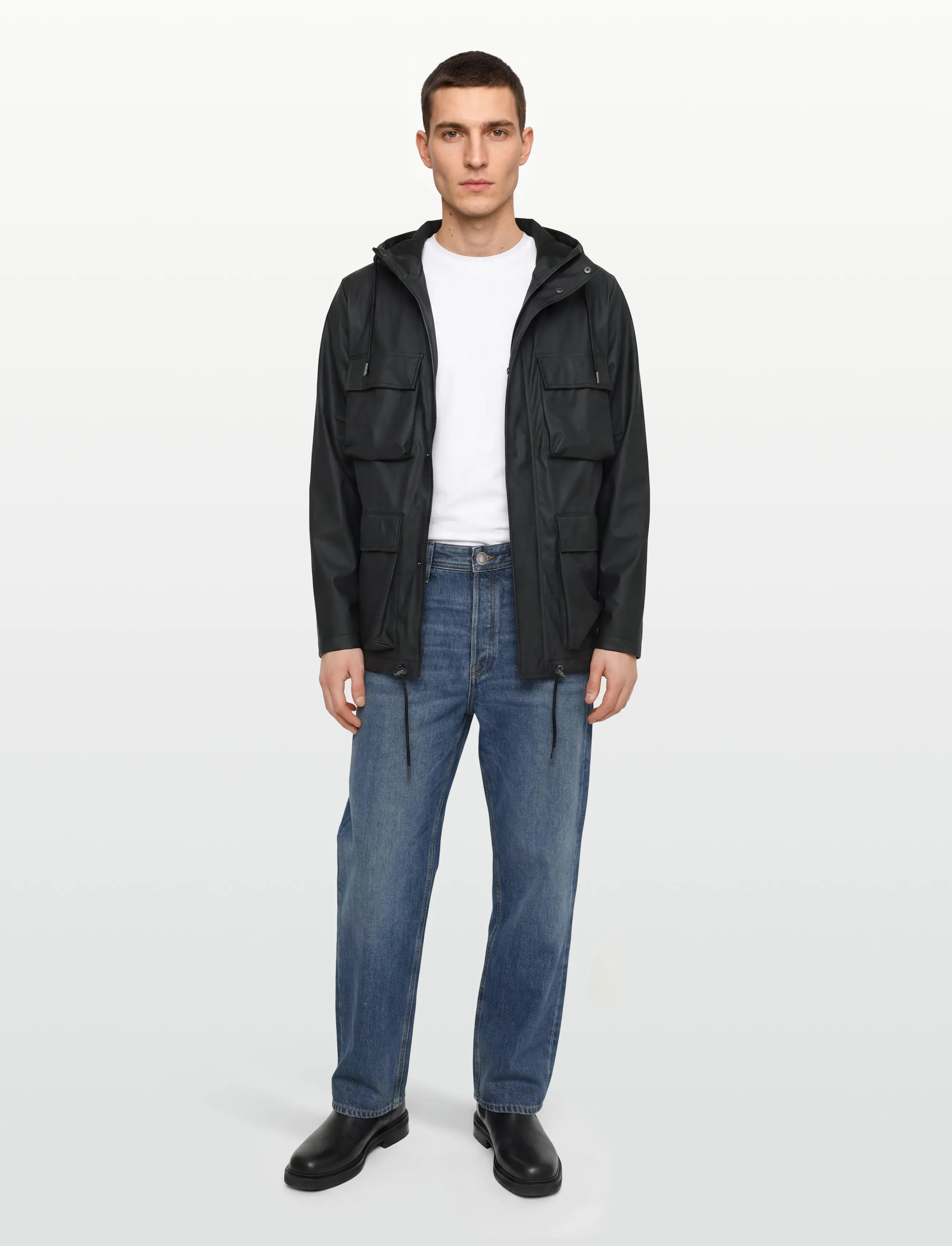 Rains - Pocket Jacket W3 - kevadjoped - black - 4