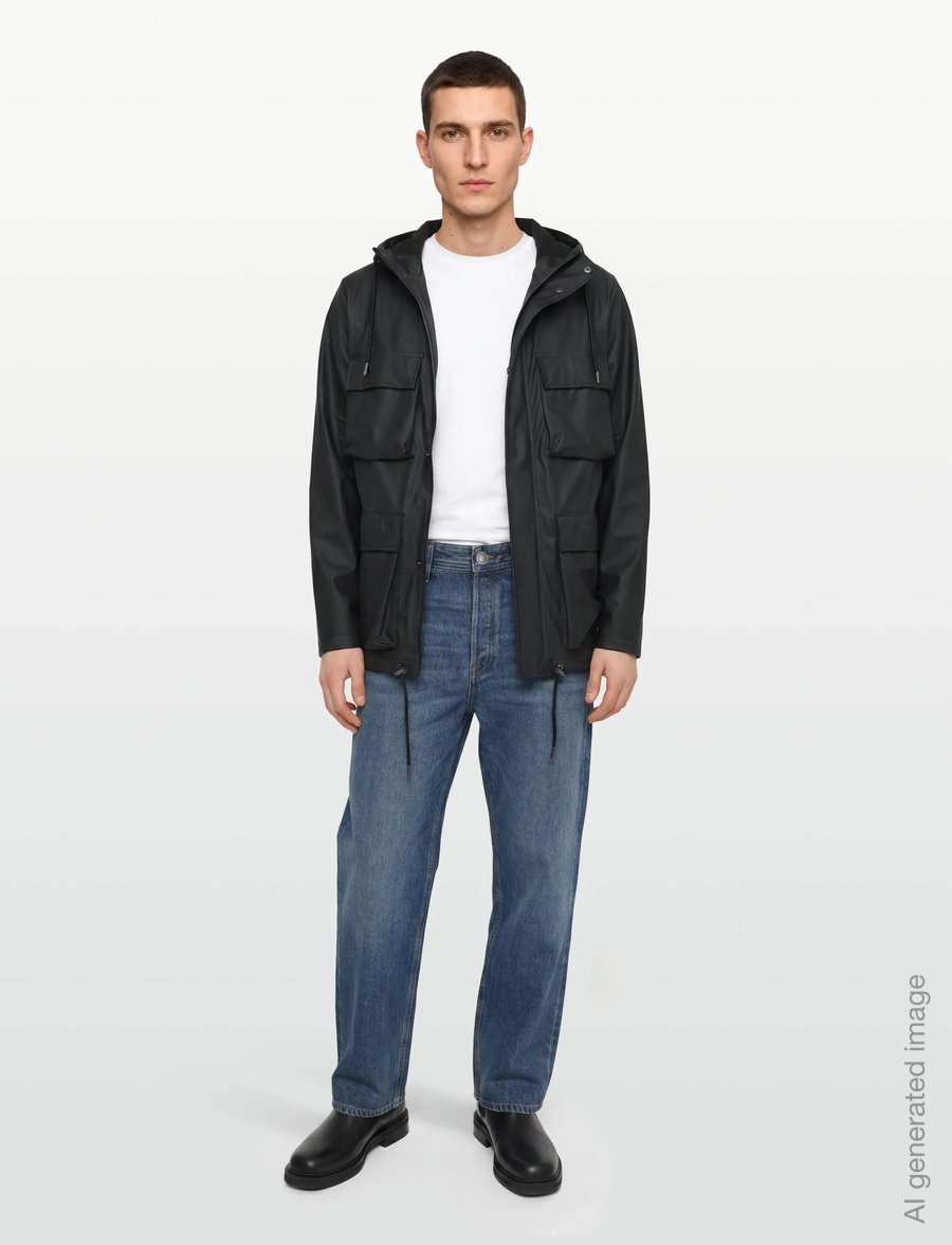 Rains - Pocket Jacket W3 - kevadjoped - black - 4