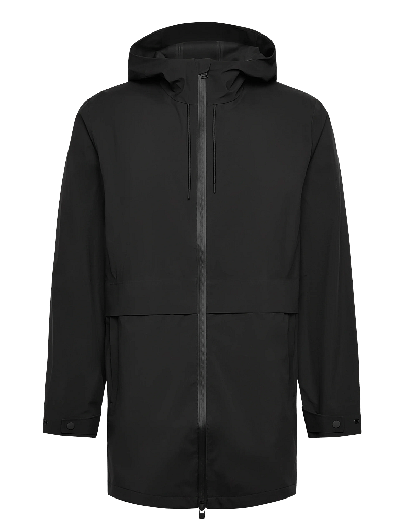 Rains - Suva Hardshell Long Jacket W3 - tunna rockar - black - 1