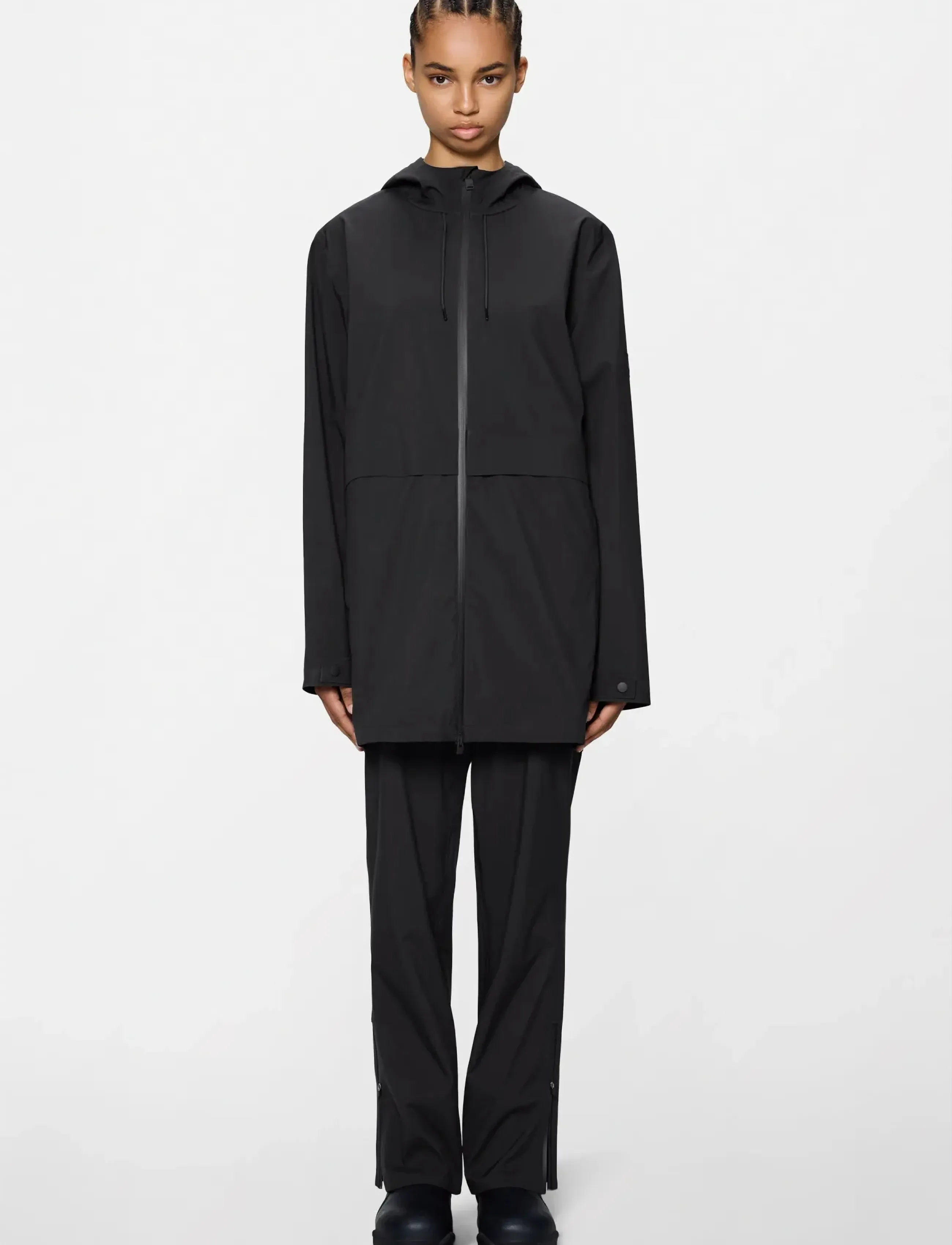 Rains Suva Hardshell Long Jacket W3, Mænd, Lang Hardshell Jakke, Sort, Str: XL