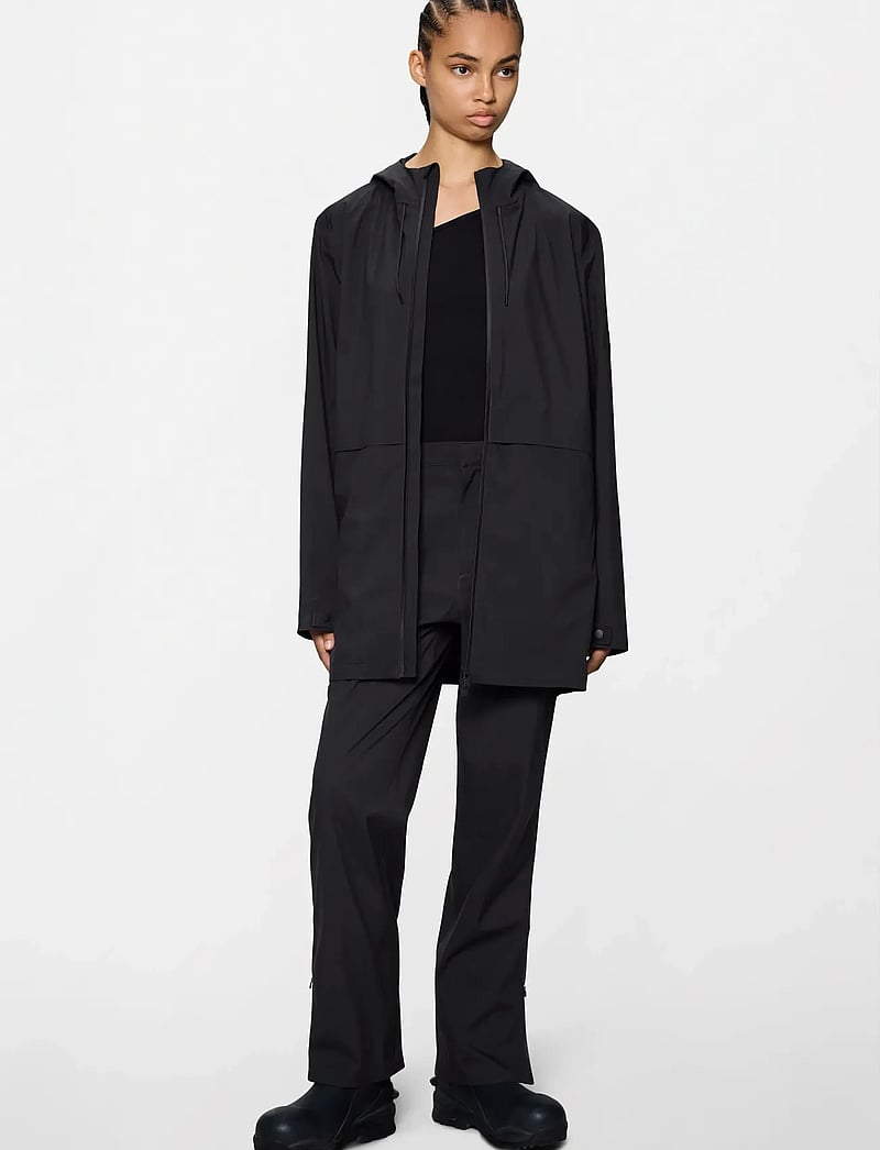 Rains - Suva Hardshell Long Jacket W3 - tunna rockar - black - 4