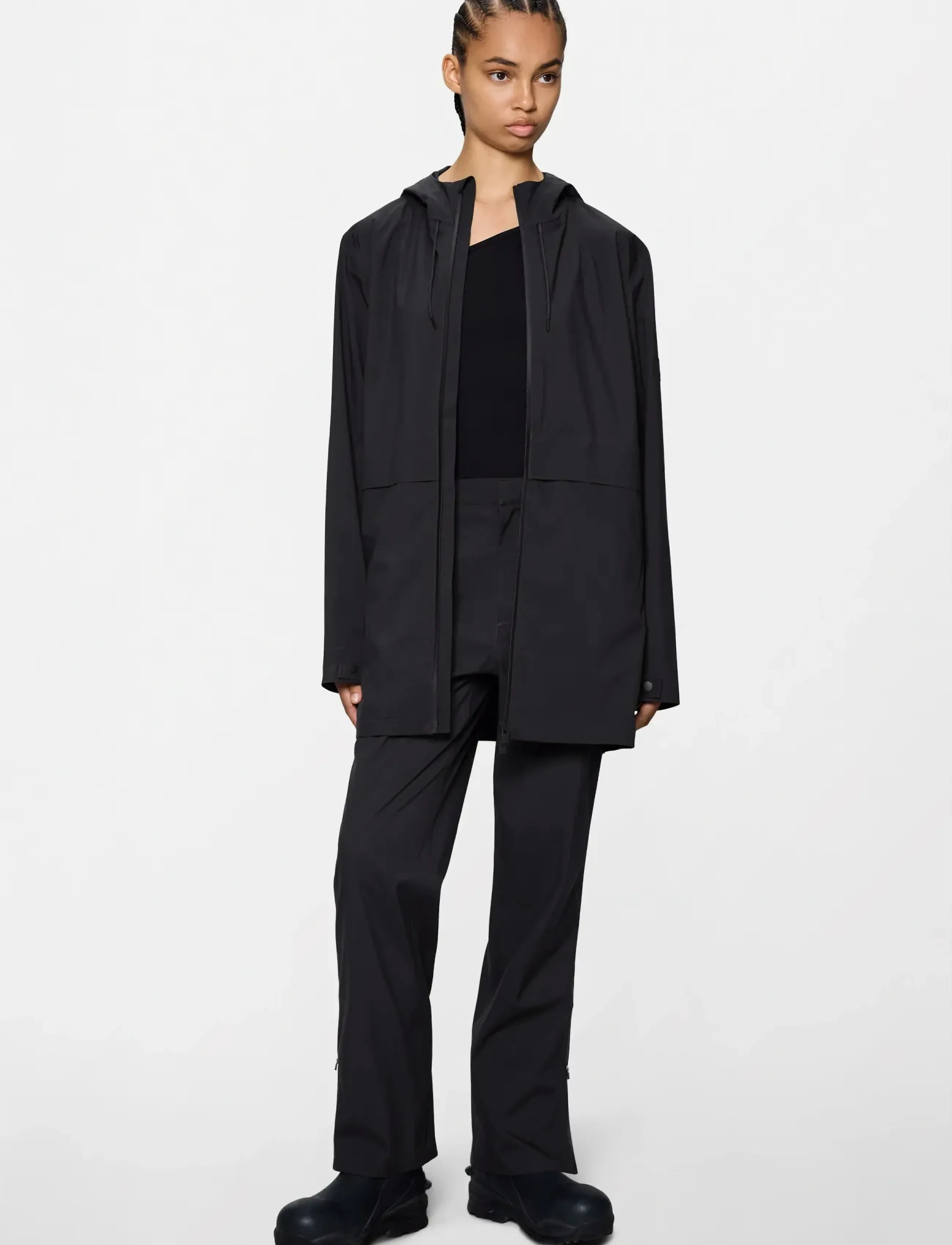 Rains - Suva Hardshell Long Jacket W3 - rain jackets - black - 4