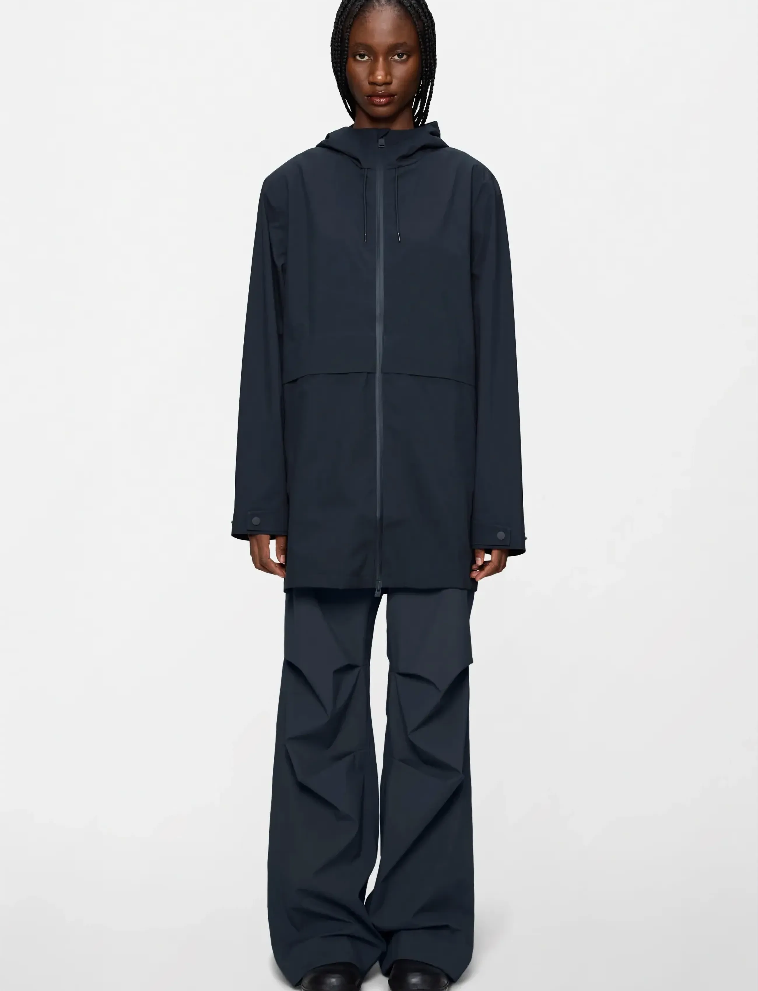 Rains Suva Hardshell Long Jacket W3 - Overtøj - NAVY / navy