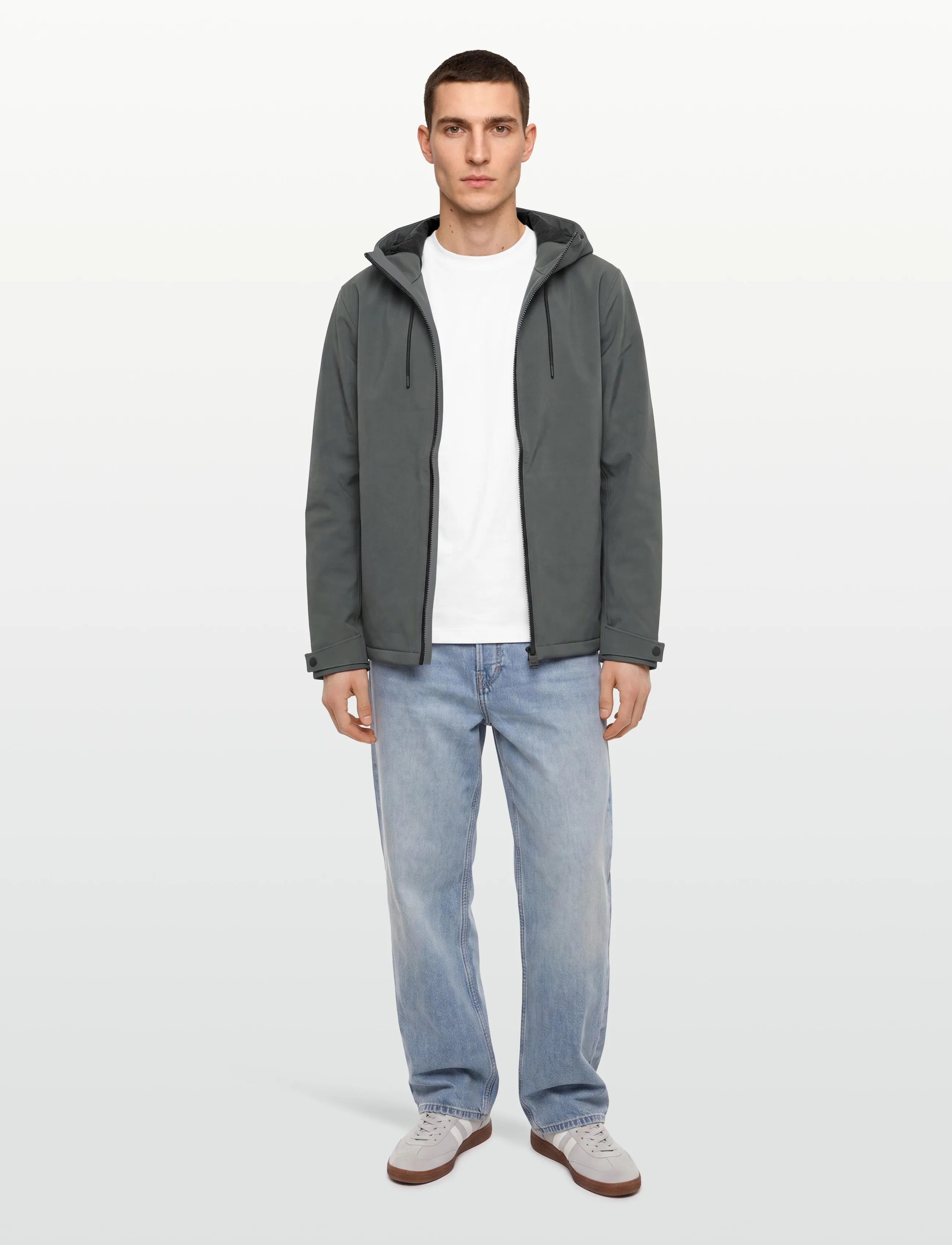 Rains Suva Softshell Jacket W3T1, L, Jackets, Grau - Padded Männerswear