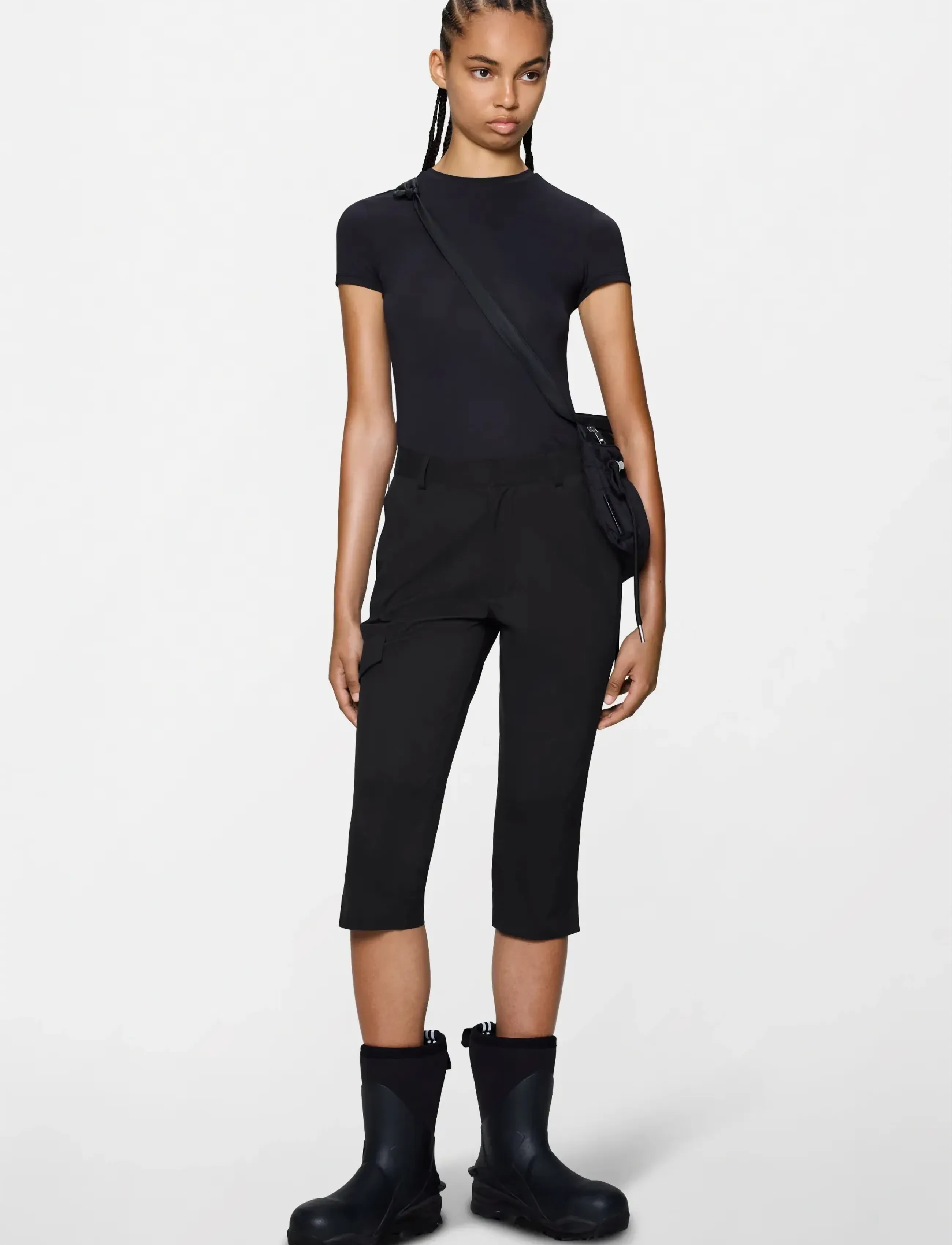 Rains Suva Hardshell W Capri W3, Kvinder, Cargo Capri Bukser, Grå, Str: S
