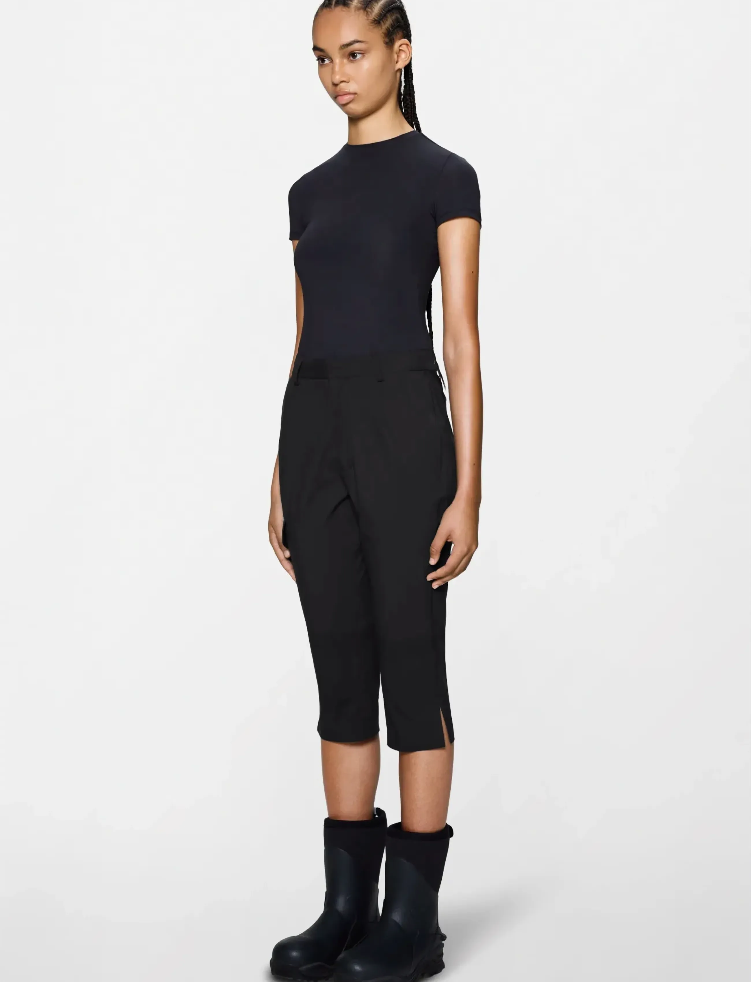 Rains - Suva Hardshell W Capri W3 - outdoor pants - black - 4