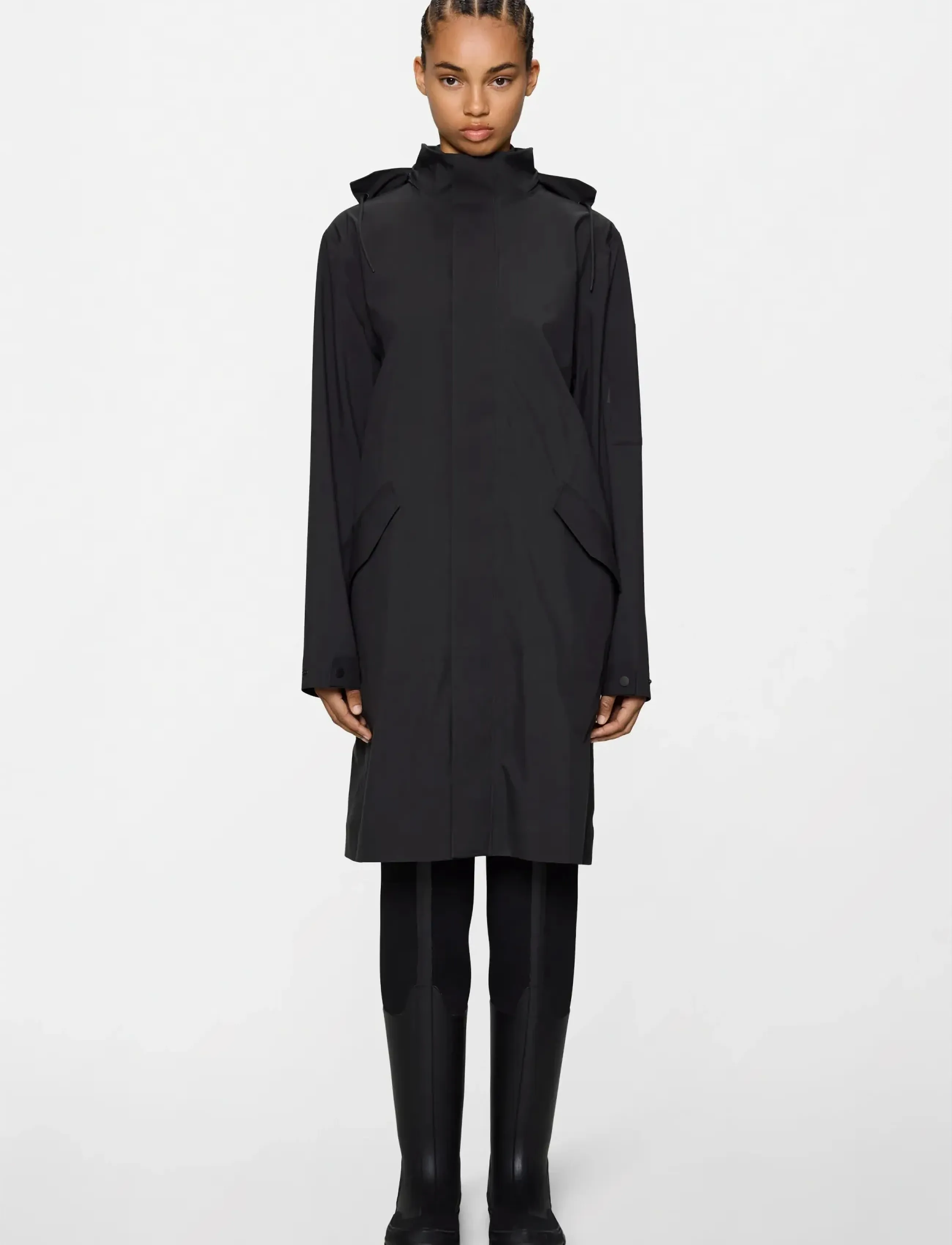Rains Suva Hardshell Coat W3, XL, Rainwear, Schwarz - Rain Coats, Frauen