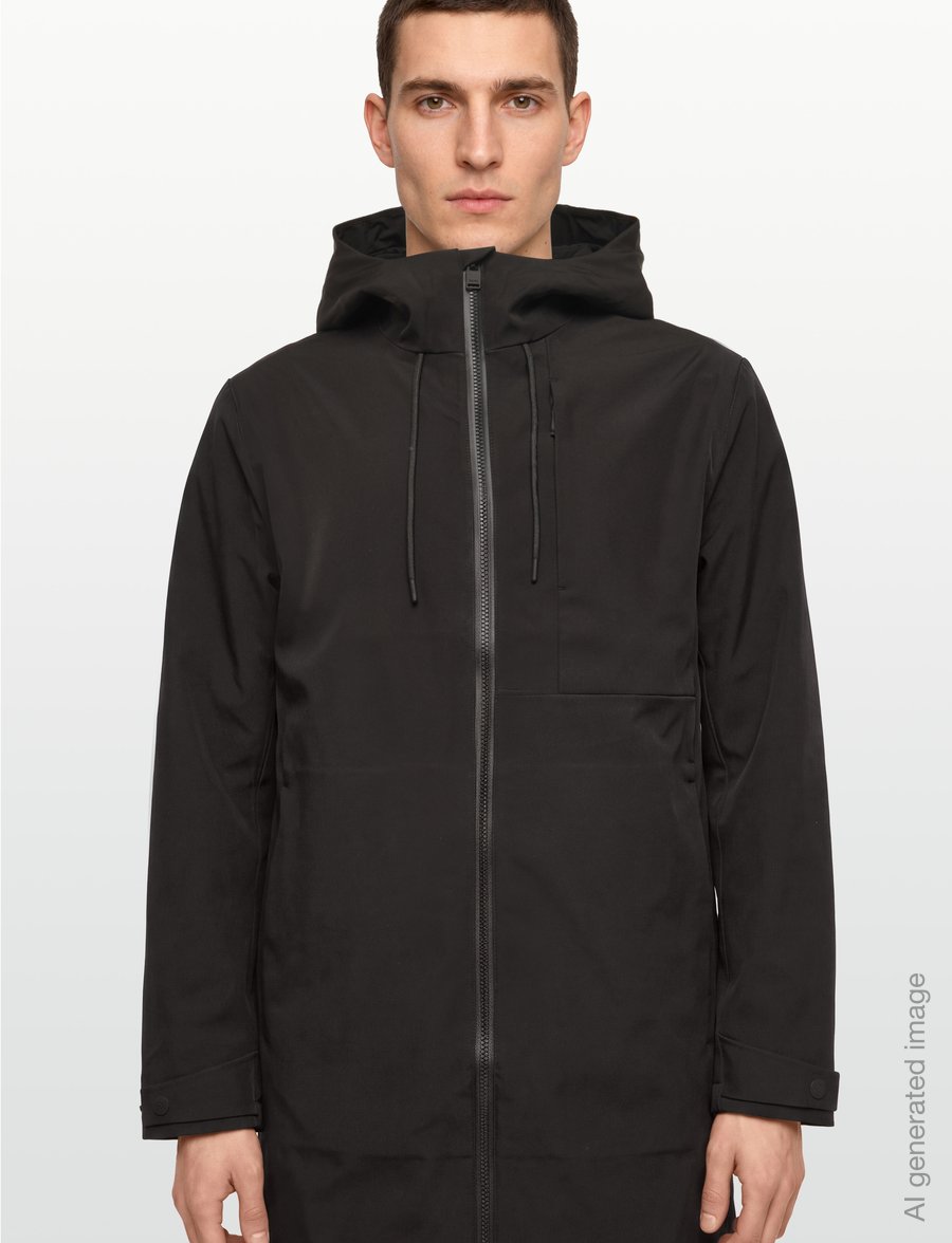 Rains - Suva Softshell Long Jacket W3T2 - rain jackets - black - 3