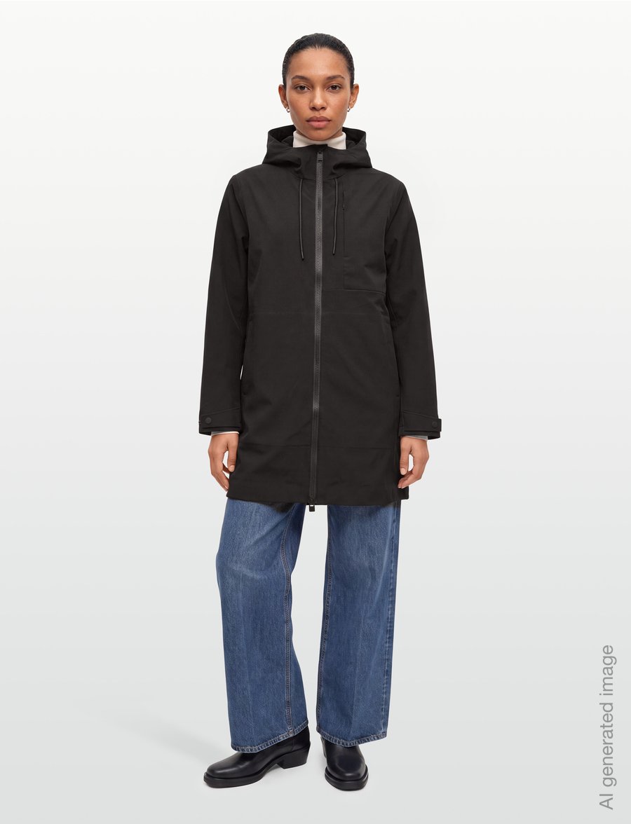 Rains - Suva Softshell Long Jacket W3T2 - rain jackets - black - 4