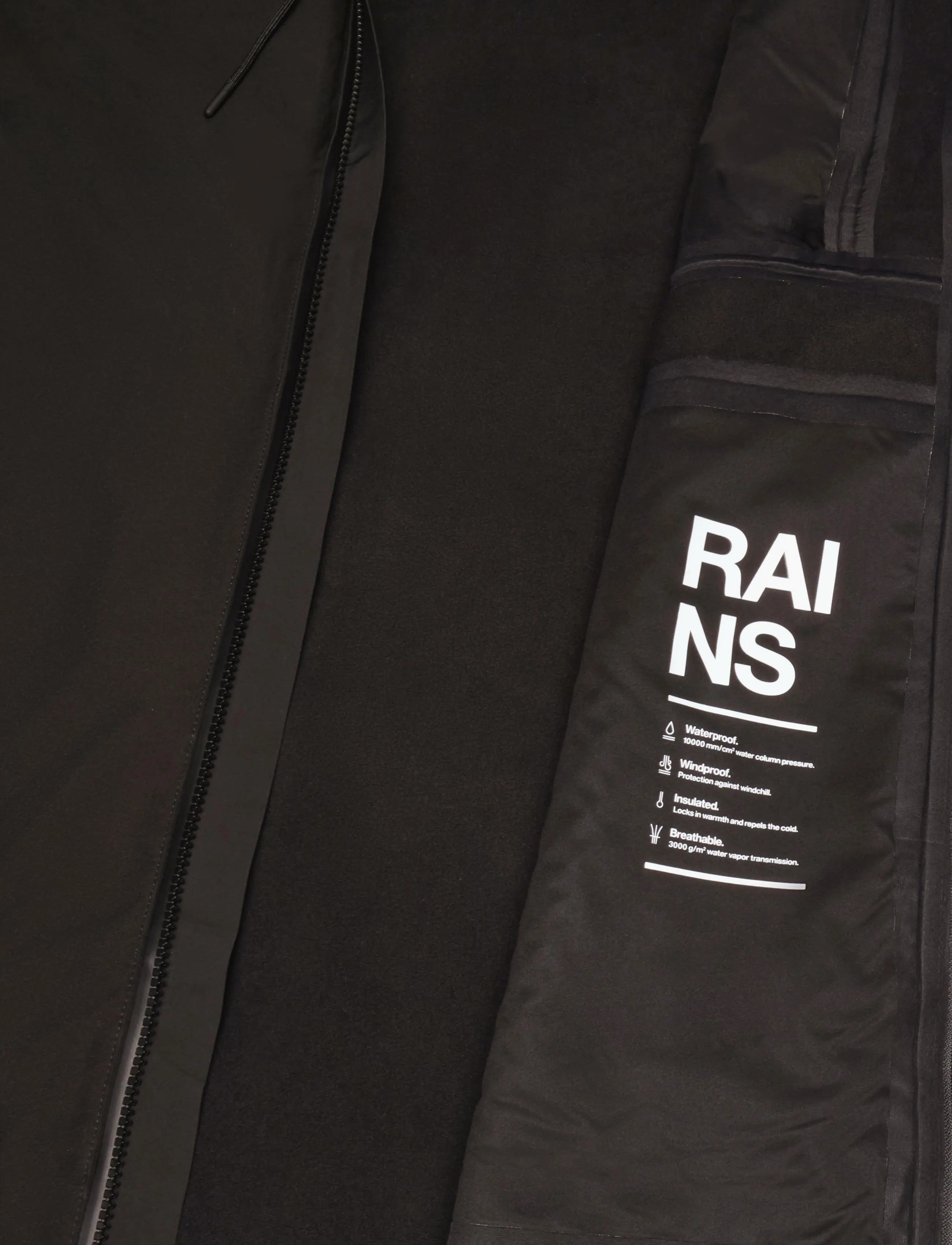 Rains - Suva Softshell Long Jacket W3T2 - rain jackets - black - 5