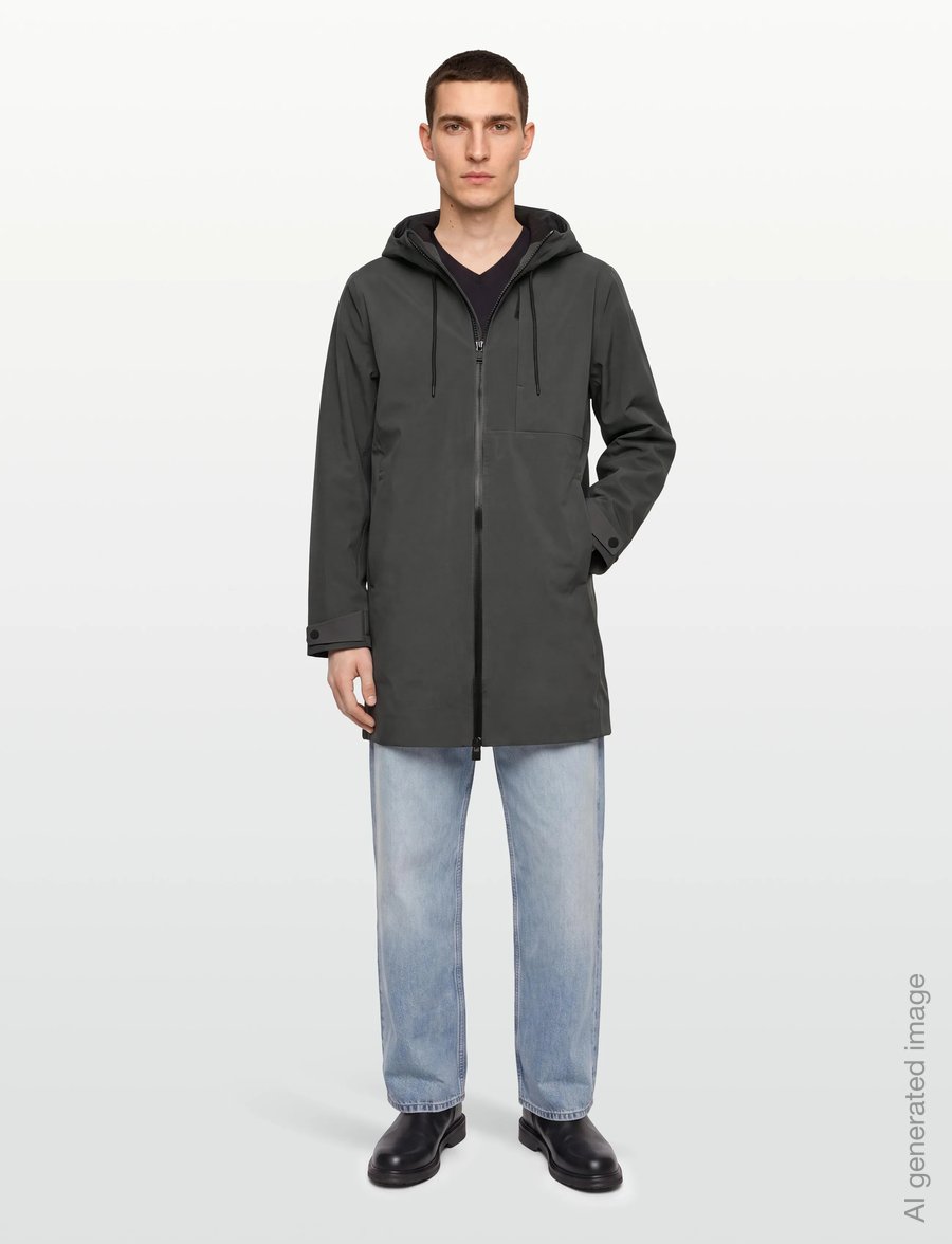 Rains - Suva Softshell Long Jacket W3T2 - regnyfirhafnir - dark grey - 0