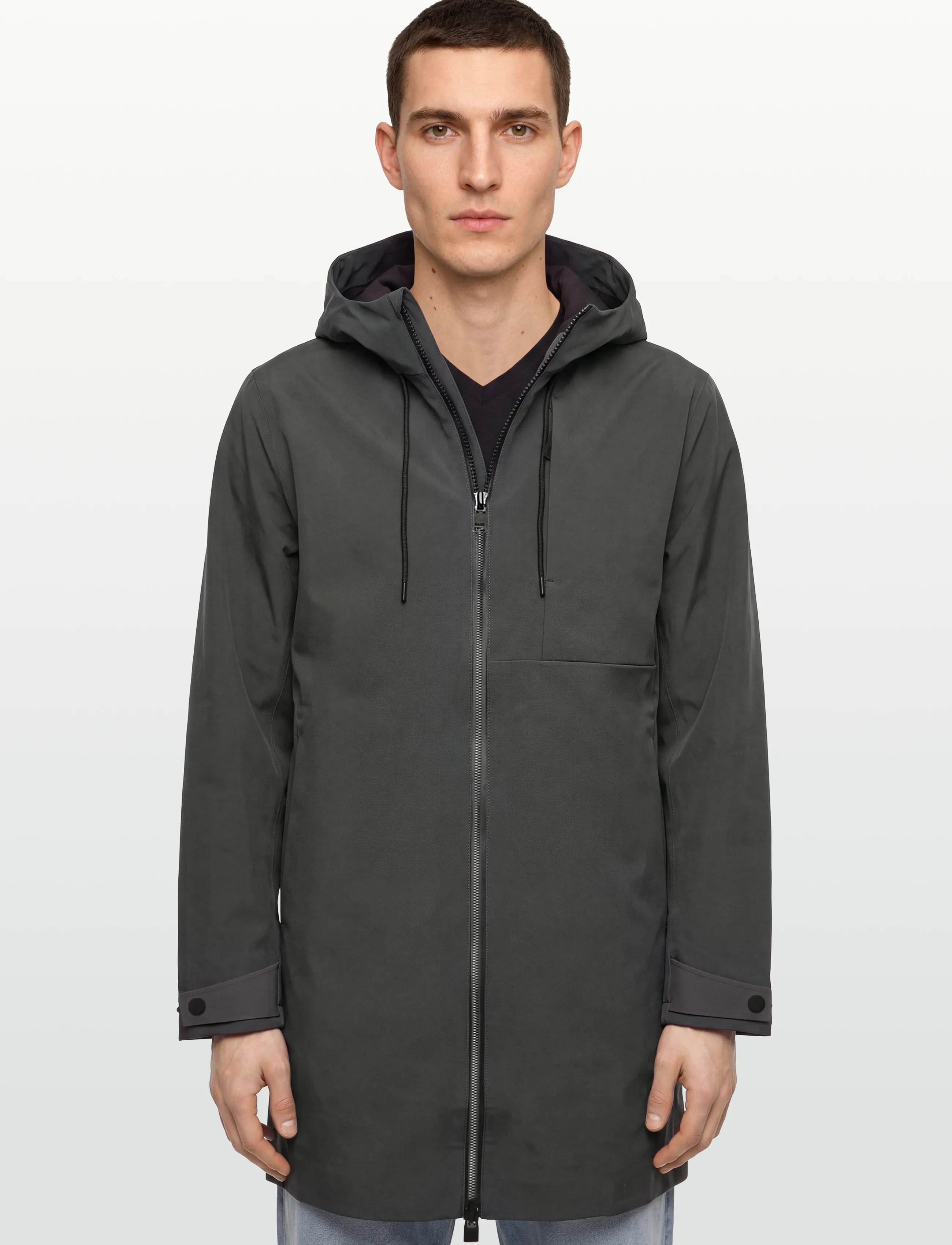 Rains - Suva Softshell Long Jacket W3T2 - regnyfirhafnir - dark grey - 3