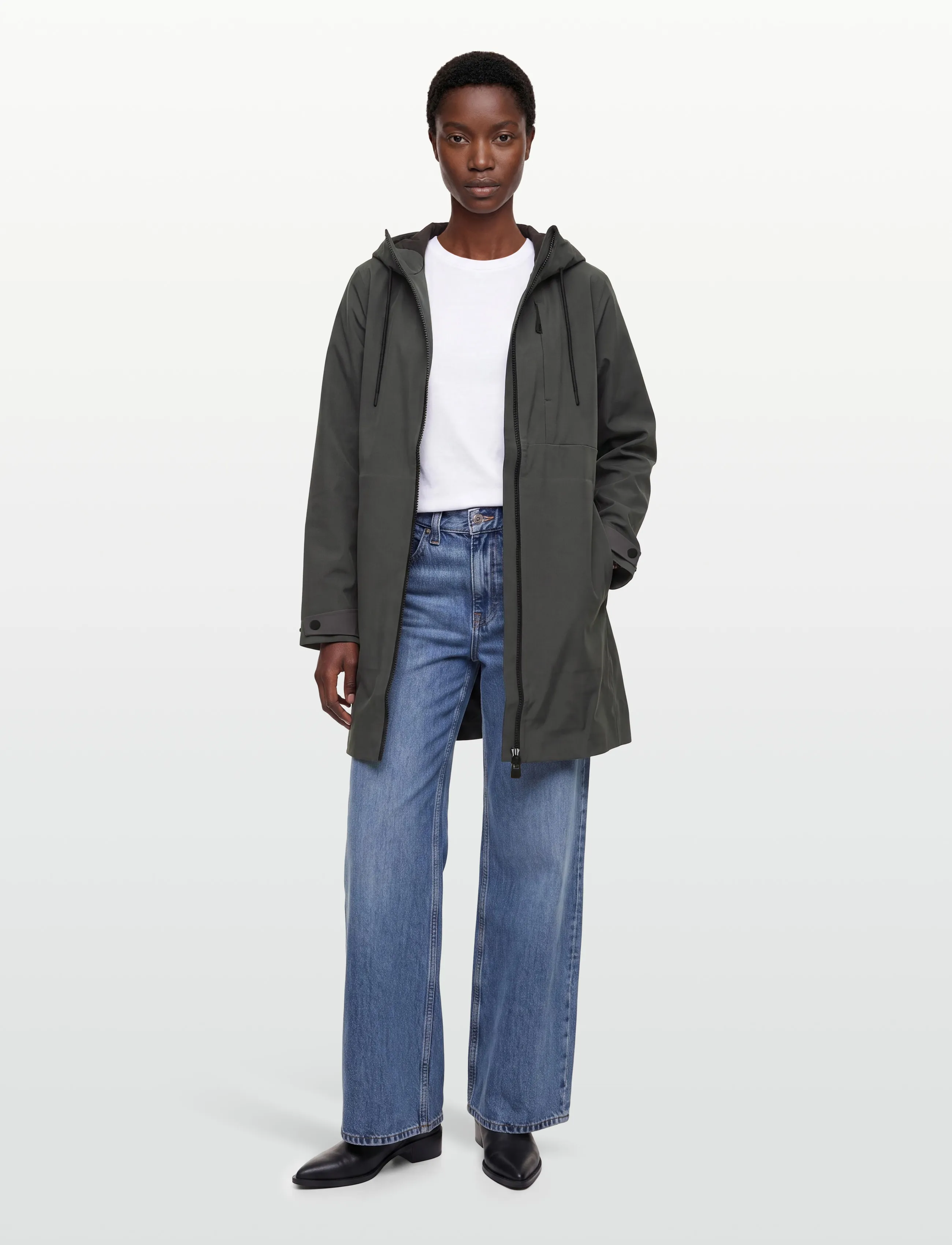 Rains - Suva Softshell Long Jacket W3T2 - regnyfirhafnir - dark grey - 4