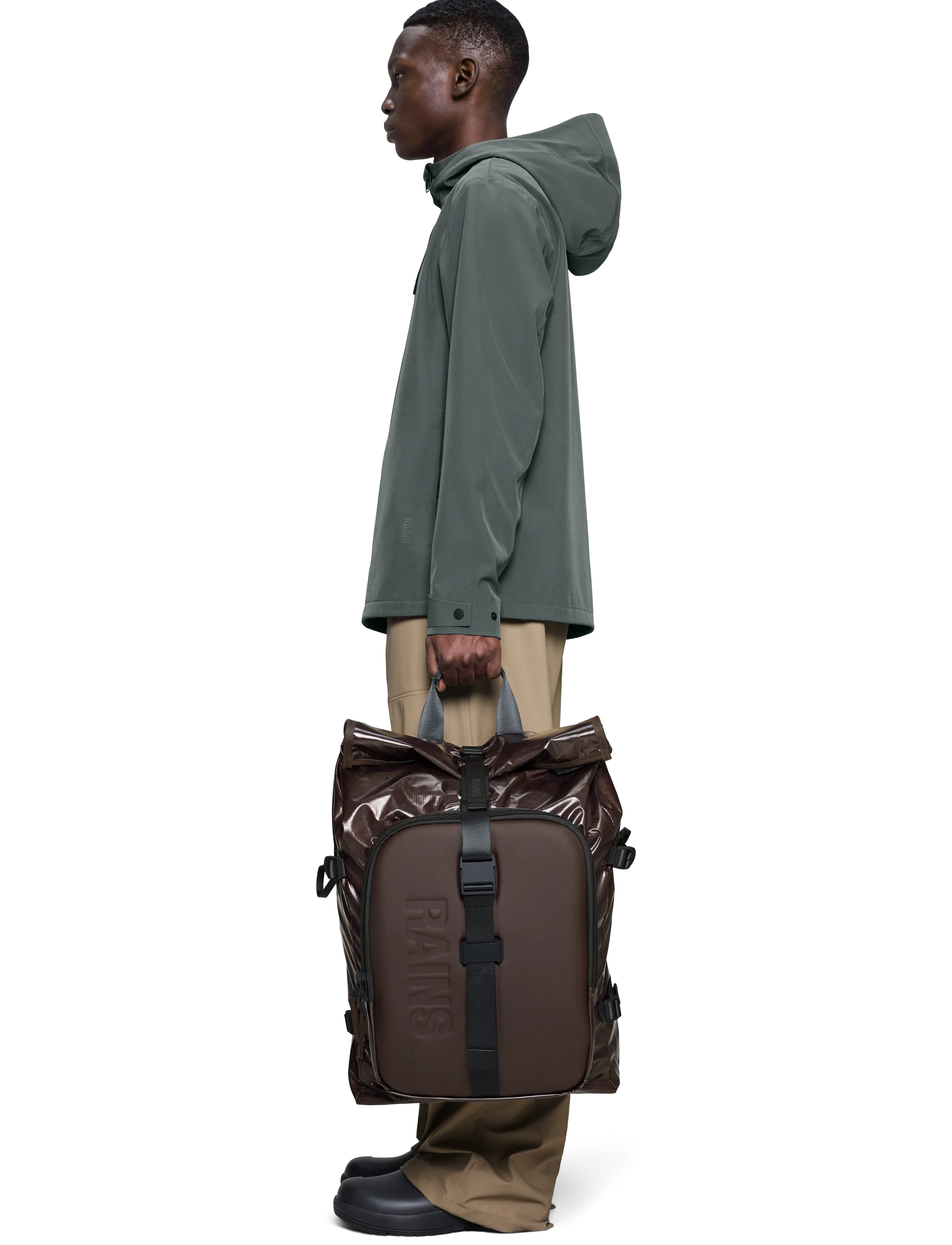 Rains - Sibu Shield Backpack W3 - rolltop backpacks - bark - 3