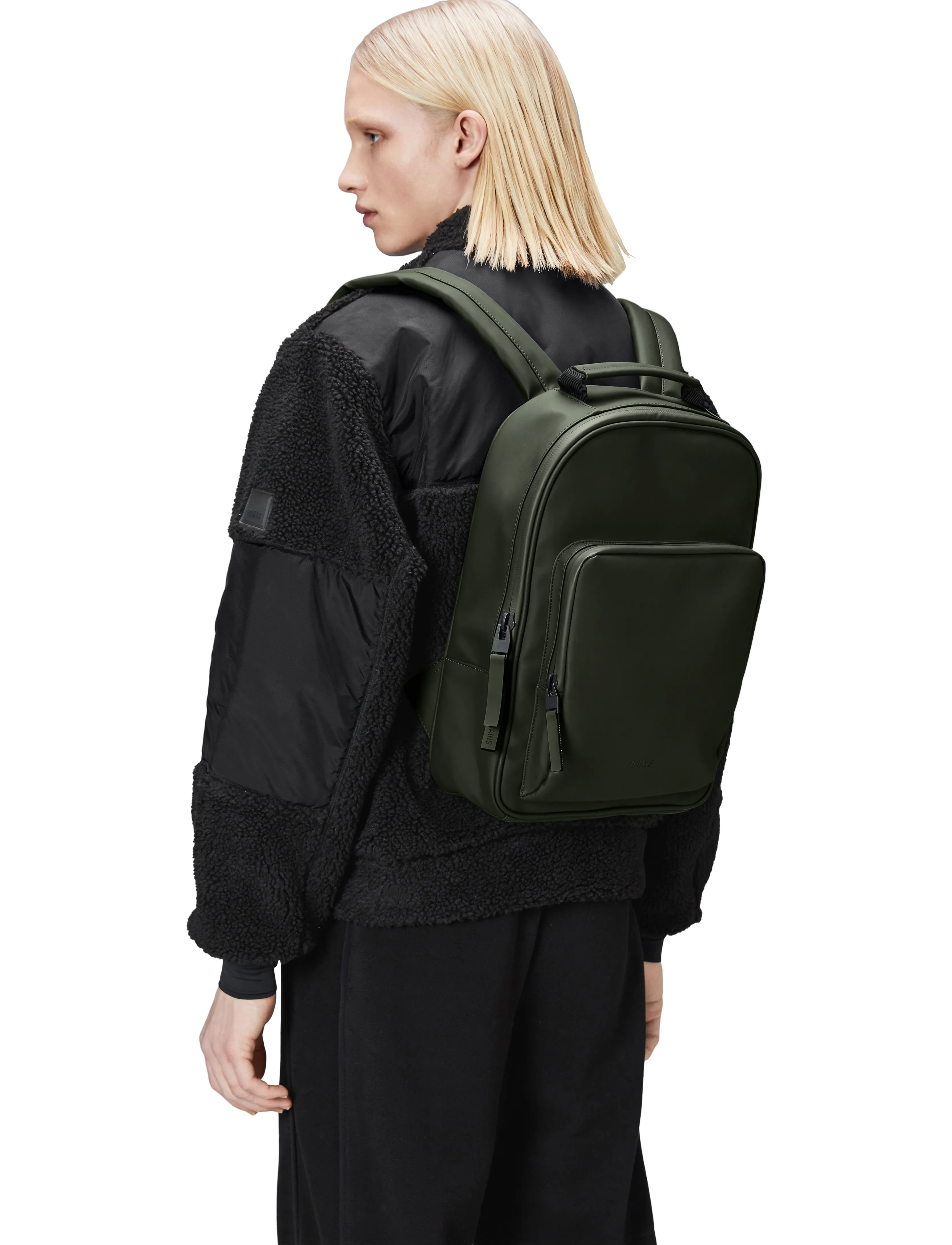 Rains Book Daypack W3, One Size, Bags, Khakigrün - Backpacks, Frauen
