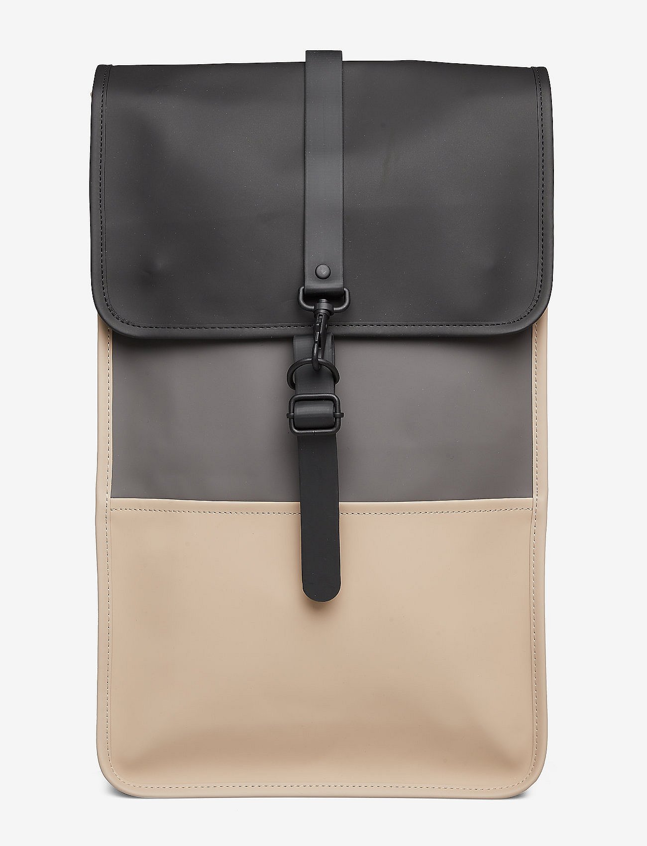 rains color block backpack Rains Mini in Black for $125 Made from 100% polyester with a polyurethane coating Rains 13020 waterproof mini backpack