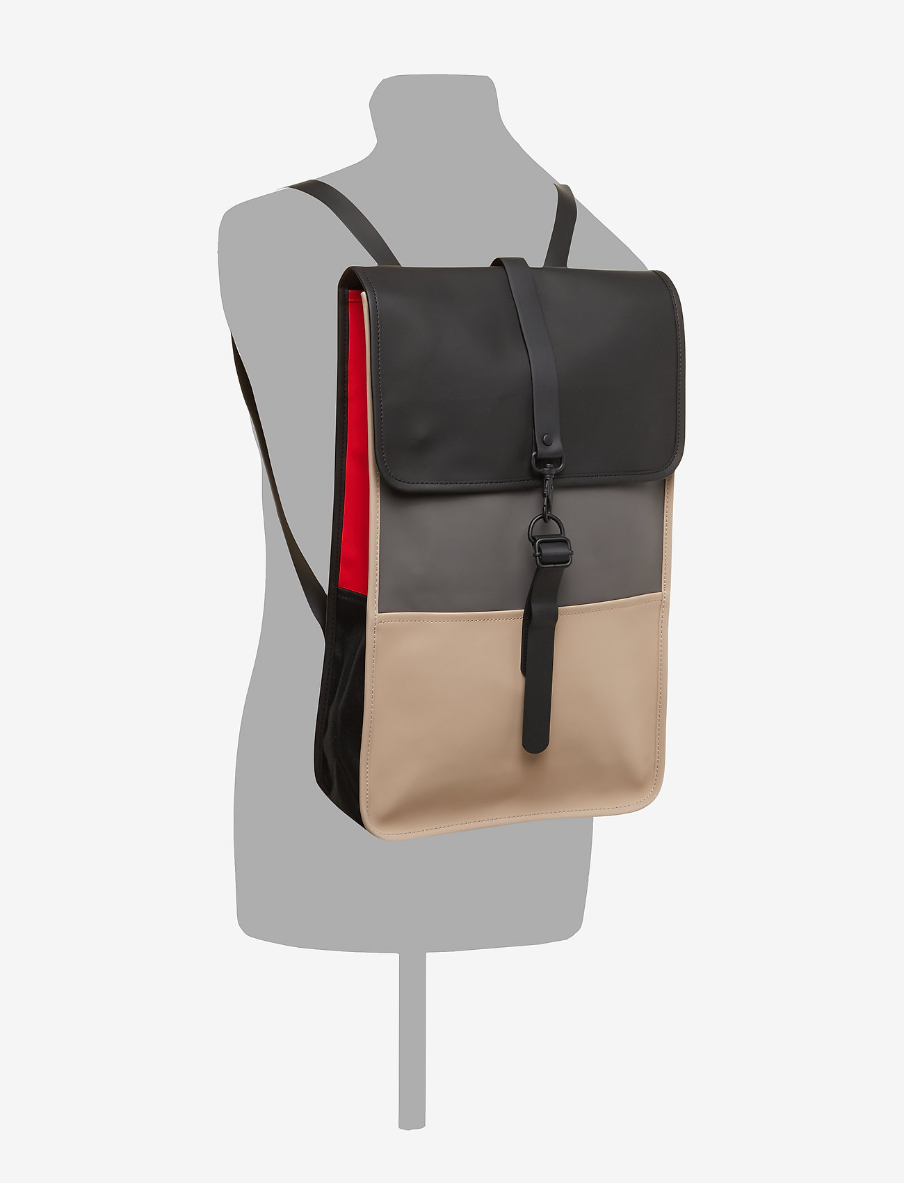 Rains - Color Block Backpack - black/beige - 5