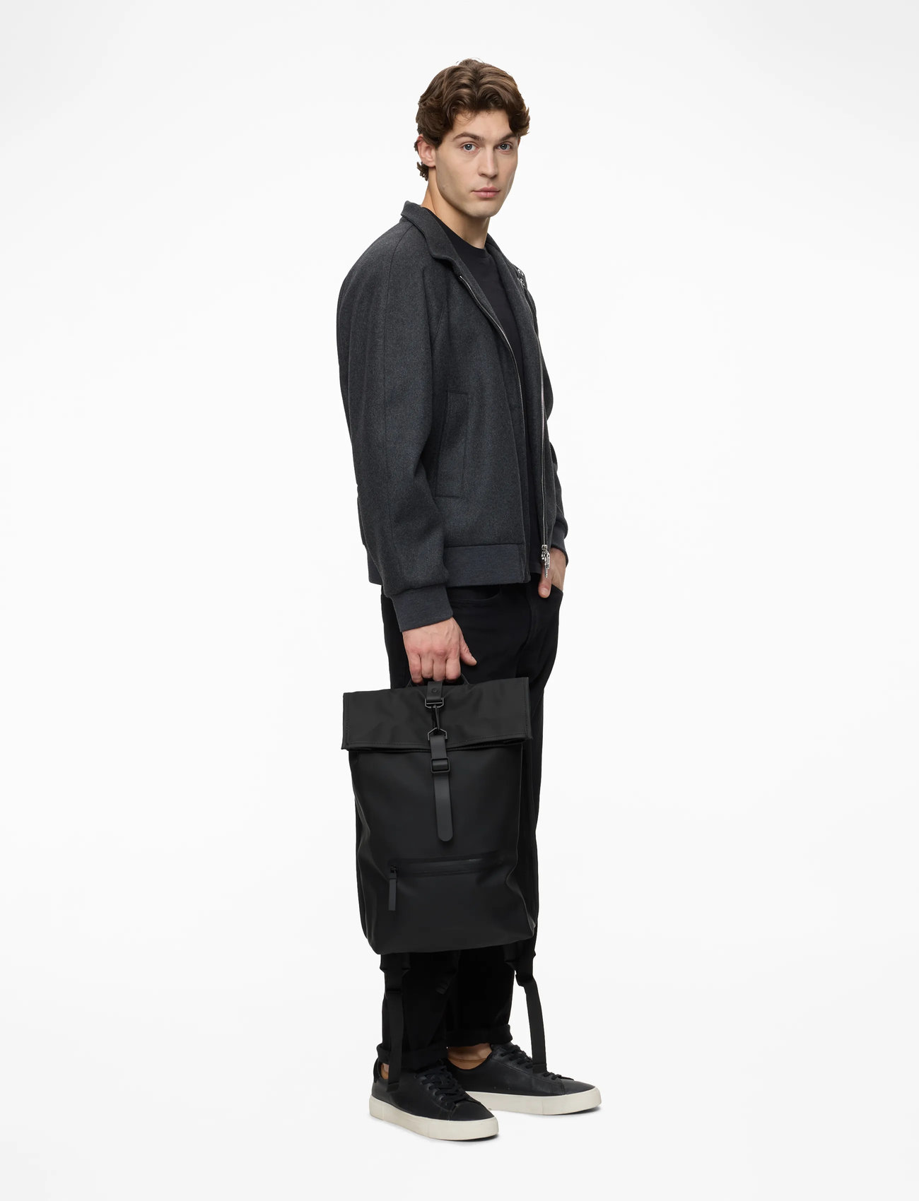 Rains - Rolltop Rucksack W3 - rolltop backpacks - 01 black - 3