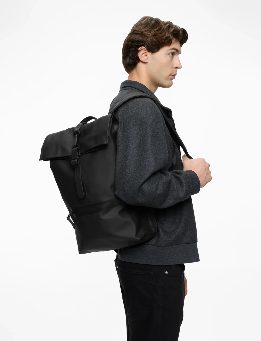 Rains - Rolltop Rucksack W3 - vandtætte tasker - 01 black - 0
