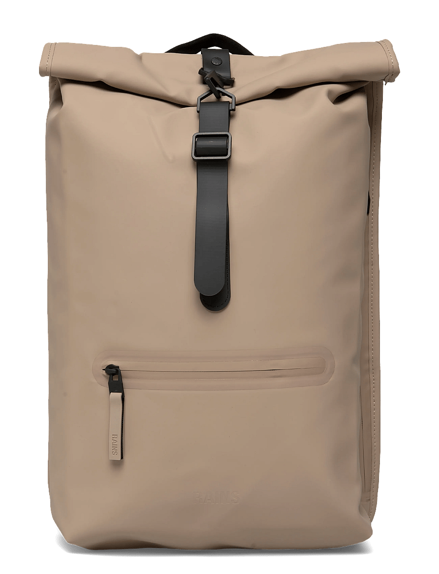 Rains - Rolltop Rucksack W3 - rolltop-ryggsäckar - beige - 0