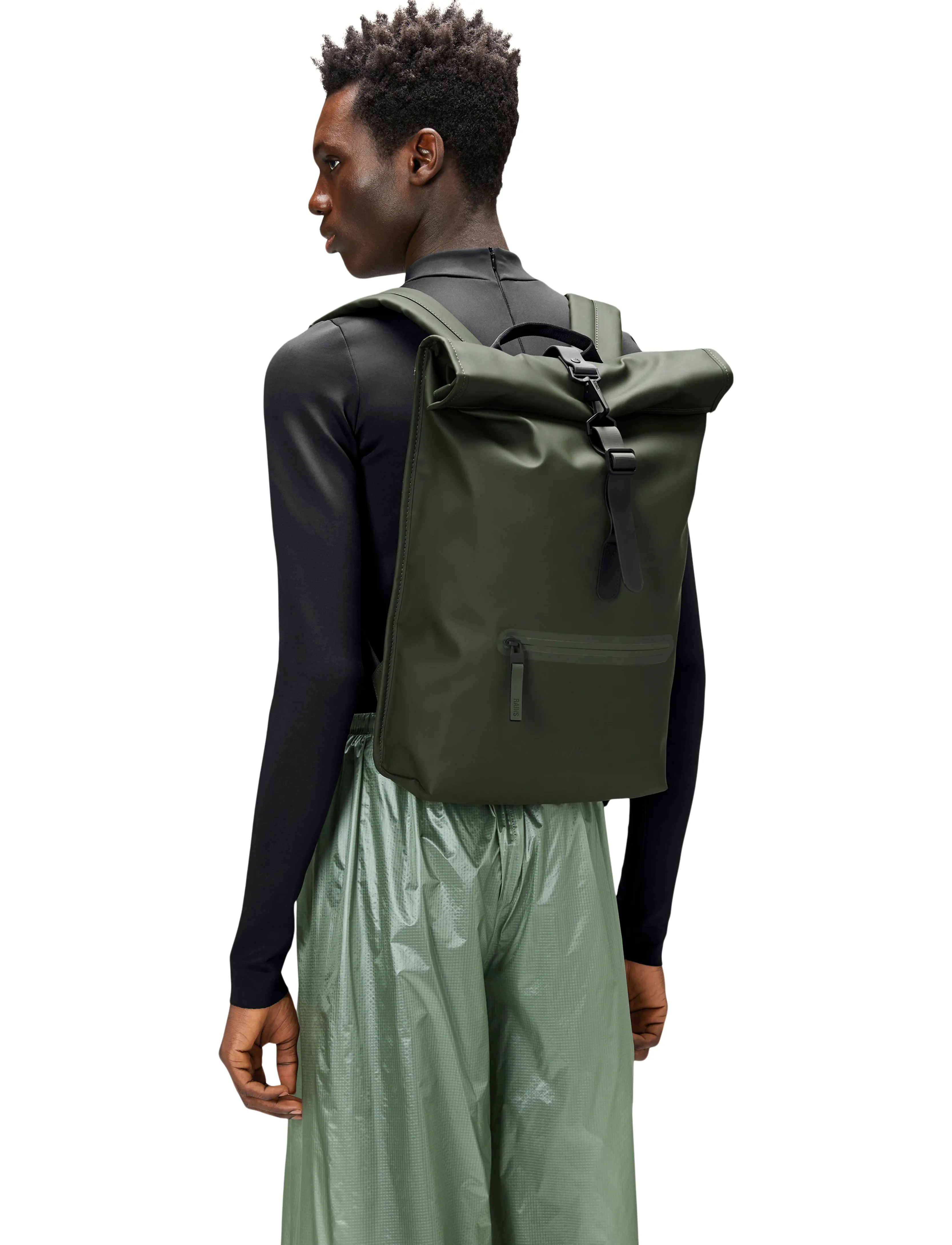 Rains Rolltop Rucksack W3, One Size, Bags, Khakigrün - Backpacks, Frauen