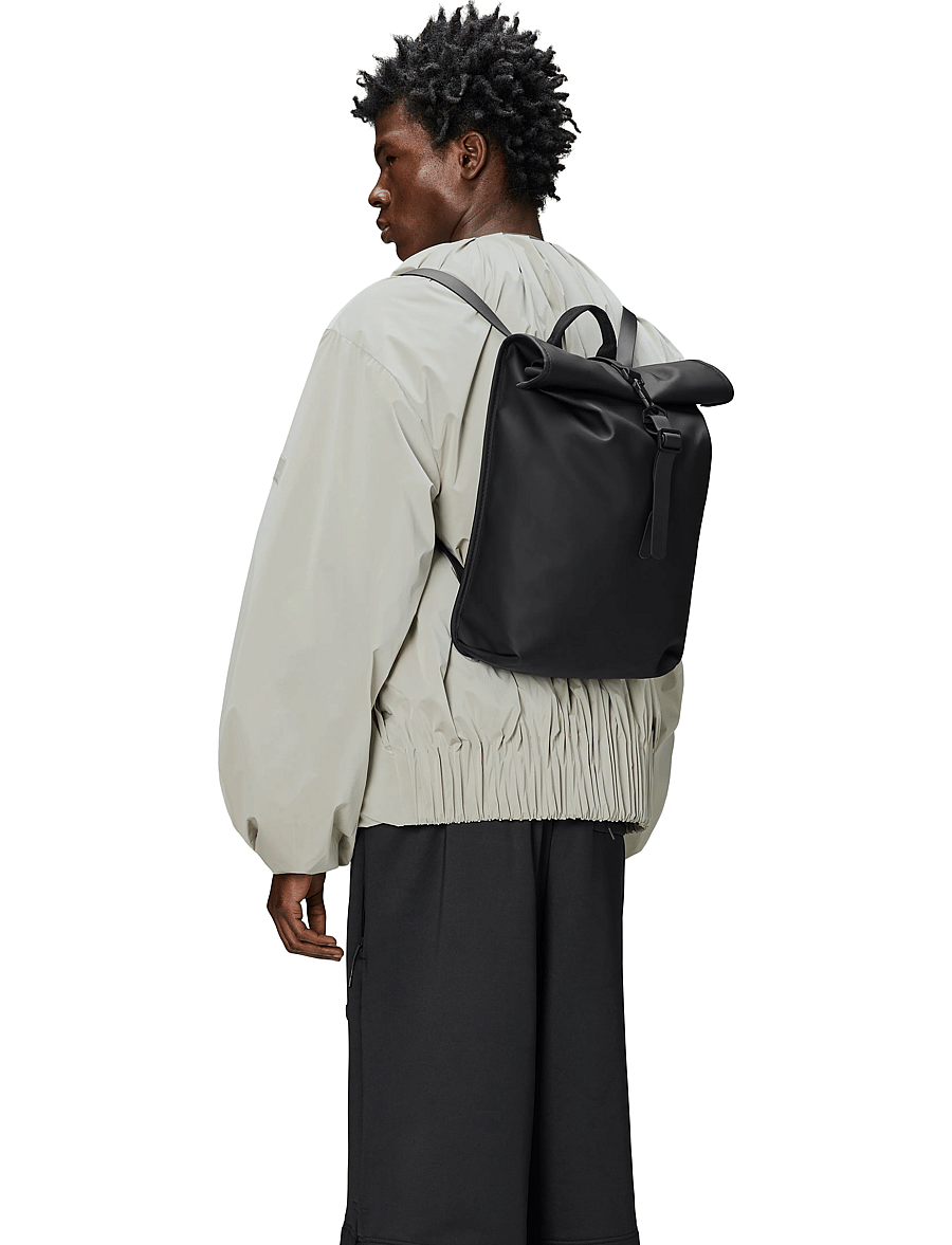 Rains - Rolltop Rucksack Mini W3 - rucksäcke mit rollverschluss - black - 0