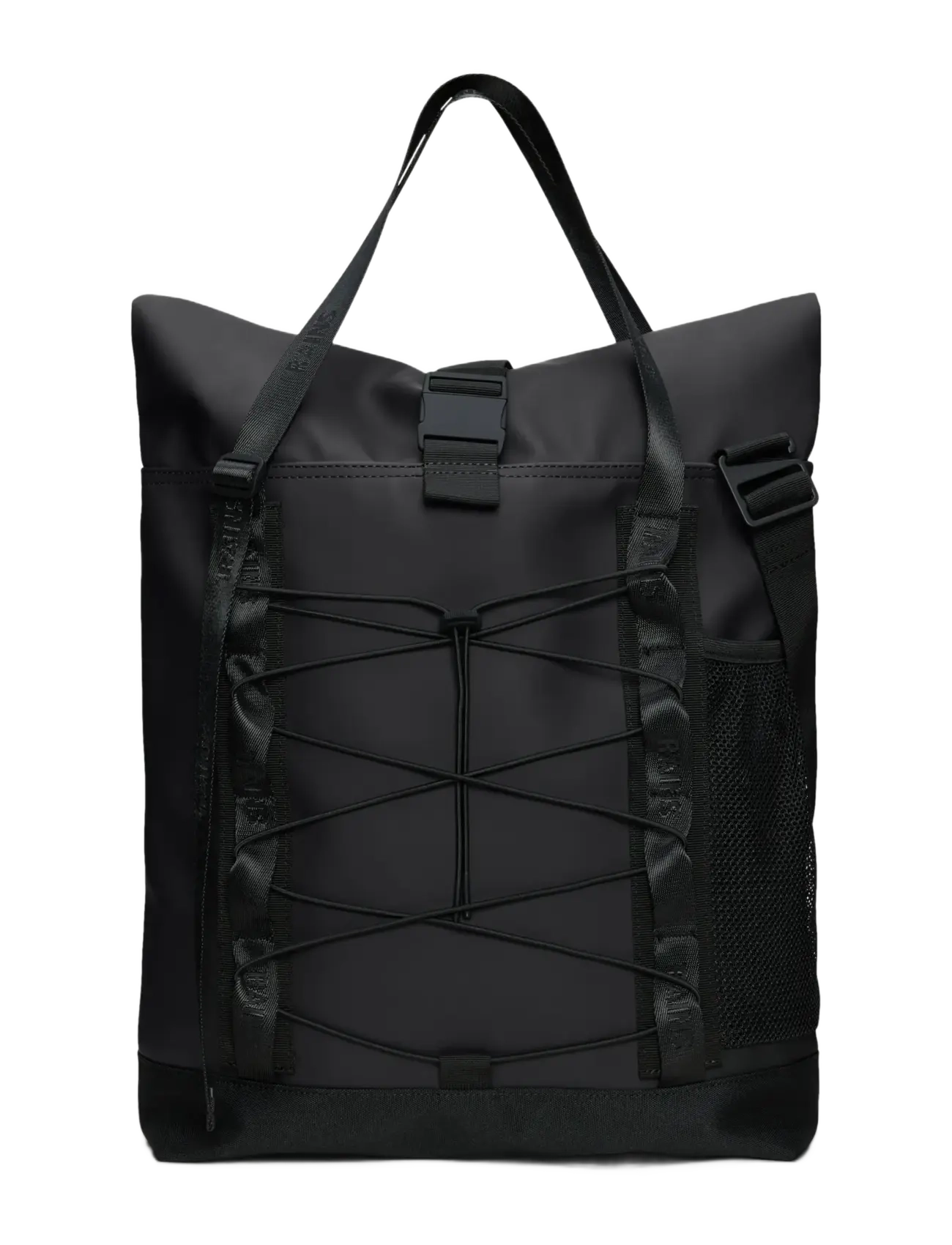 Rains Trail Rolltop Tote Bag W3 - Shoppers - BLACK / black