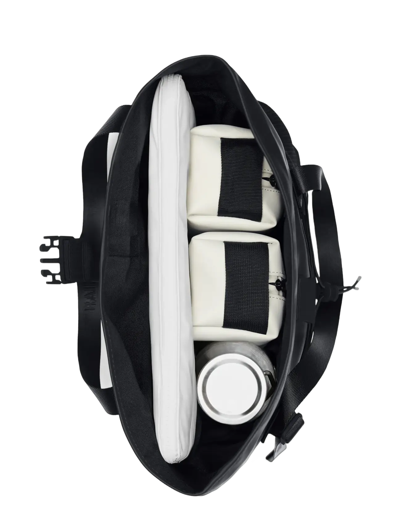 Rains - Trail Rolltop Tote Bag W3 - waterproof bags - black - 3