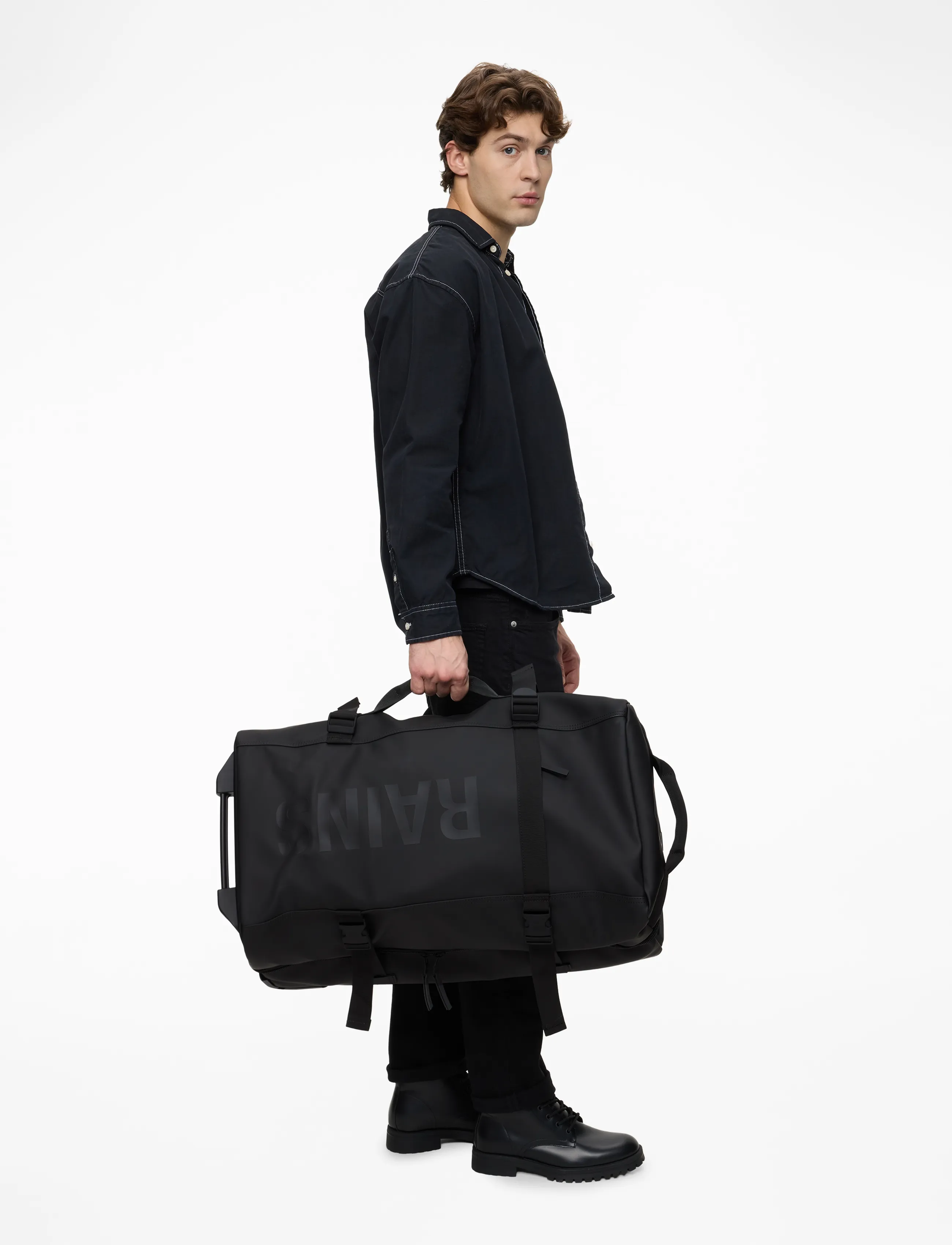 Rains Texel Checkin Bag W3 - Kufferter - BLACK / black