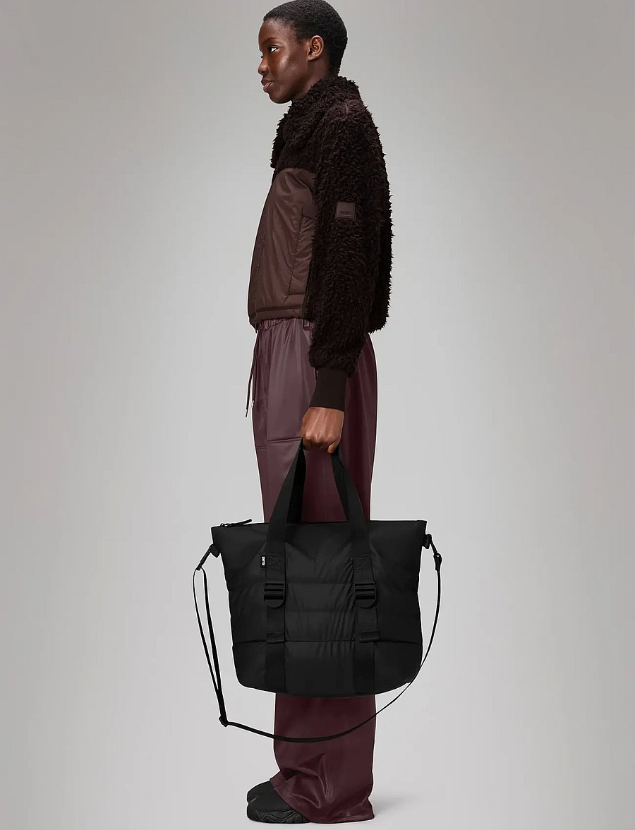 Rains - Puffer Mix Tote Bag Mini W3 - verslaðu eftir tilefni - black - 0