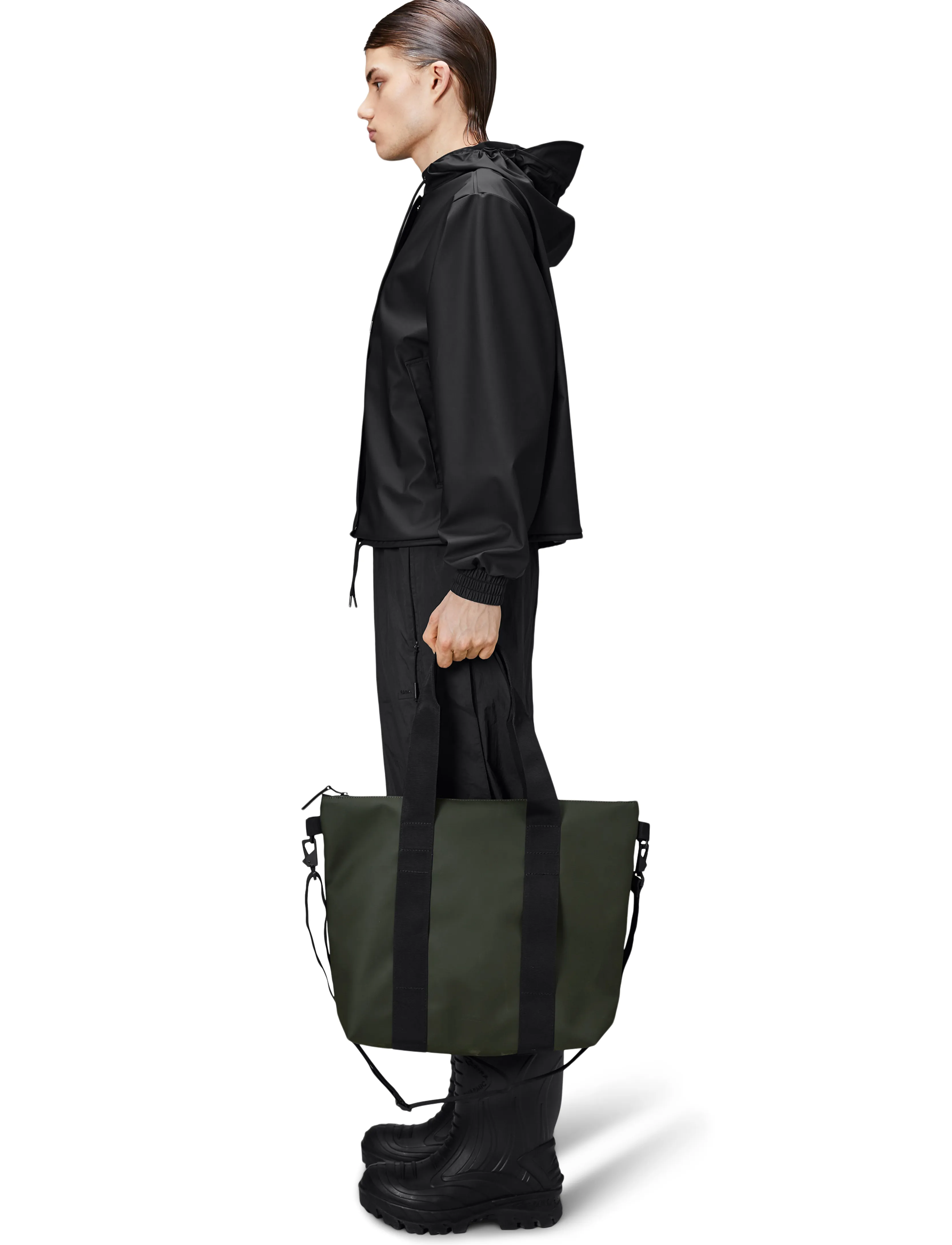 Rains Tote Bag Mini W3, One Size, Designer, Grün - Shoulder Bags, Männerswear