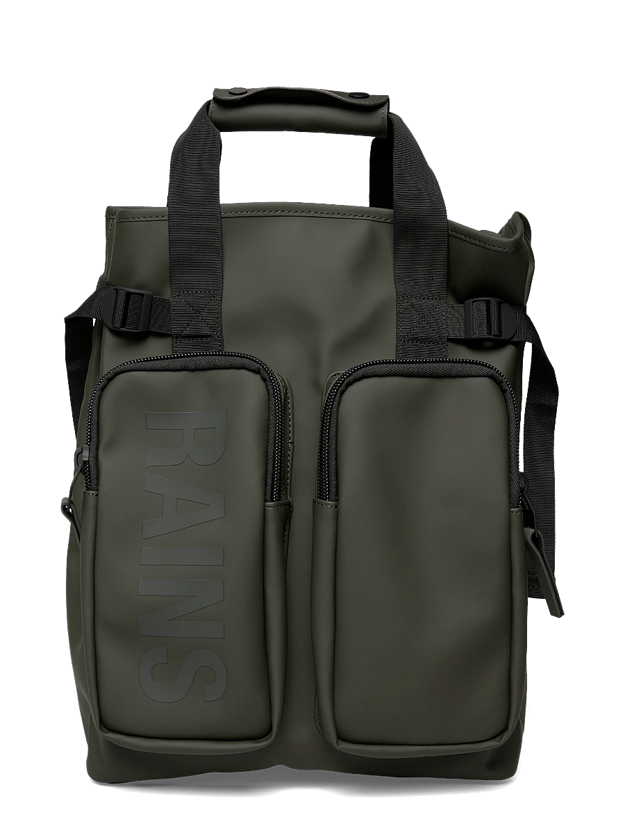 Rains - Texel Tote Backpack W3 - smarte rucksäcke - green - 0
