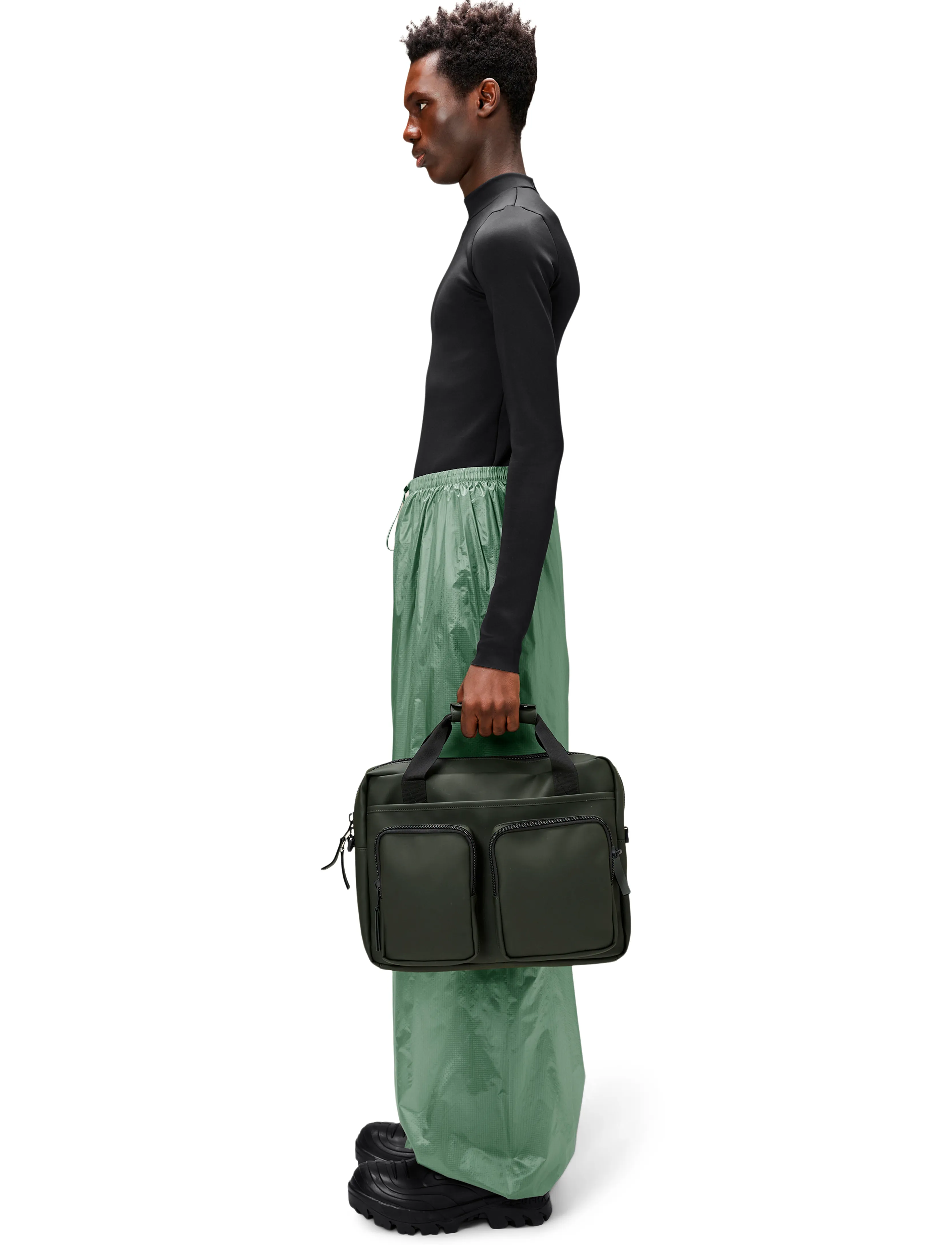 Rains Texel Tech Bag W3, Mænd, Computertaske, Grøn, Str: ONE SIZE