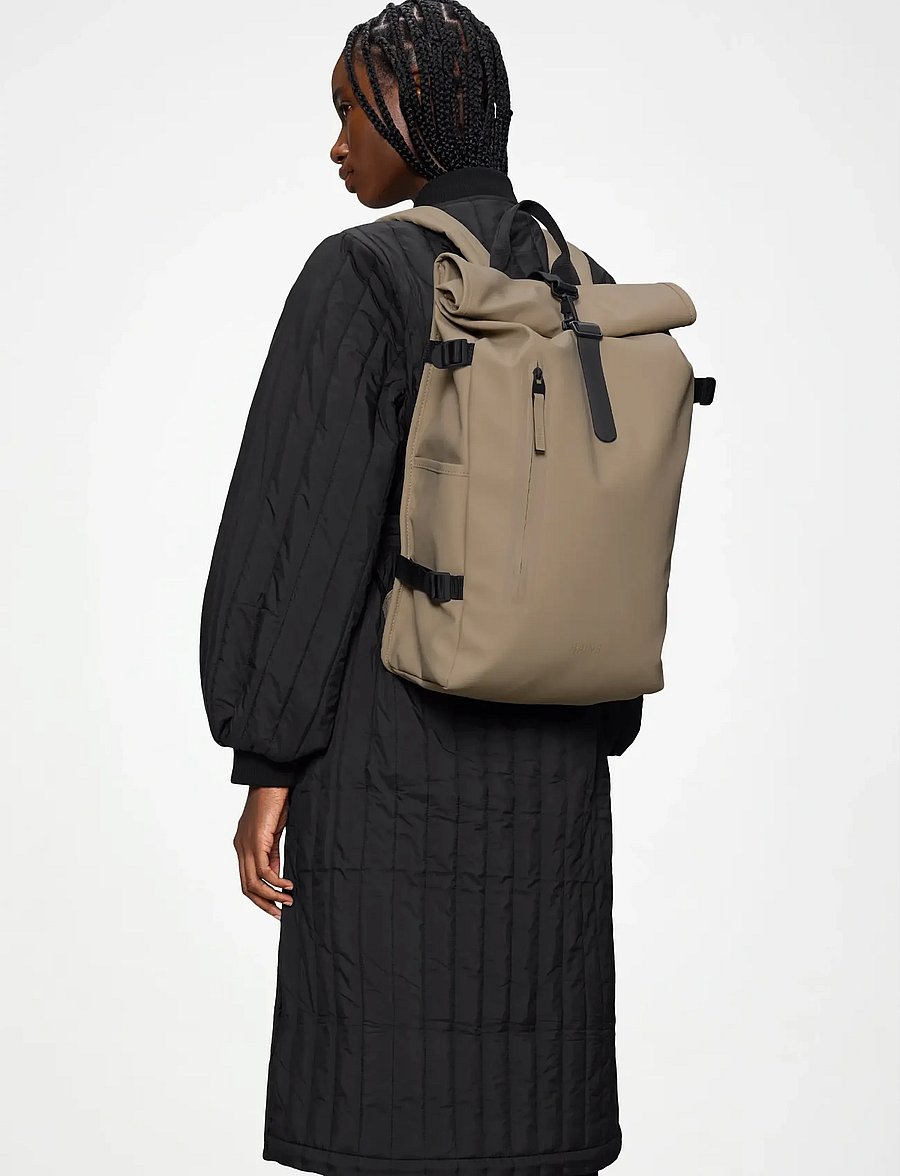 Rains - Rolltop Rucksack Large W3 - rucksäcke mit rollverschluss - beige - 4