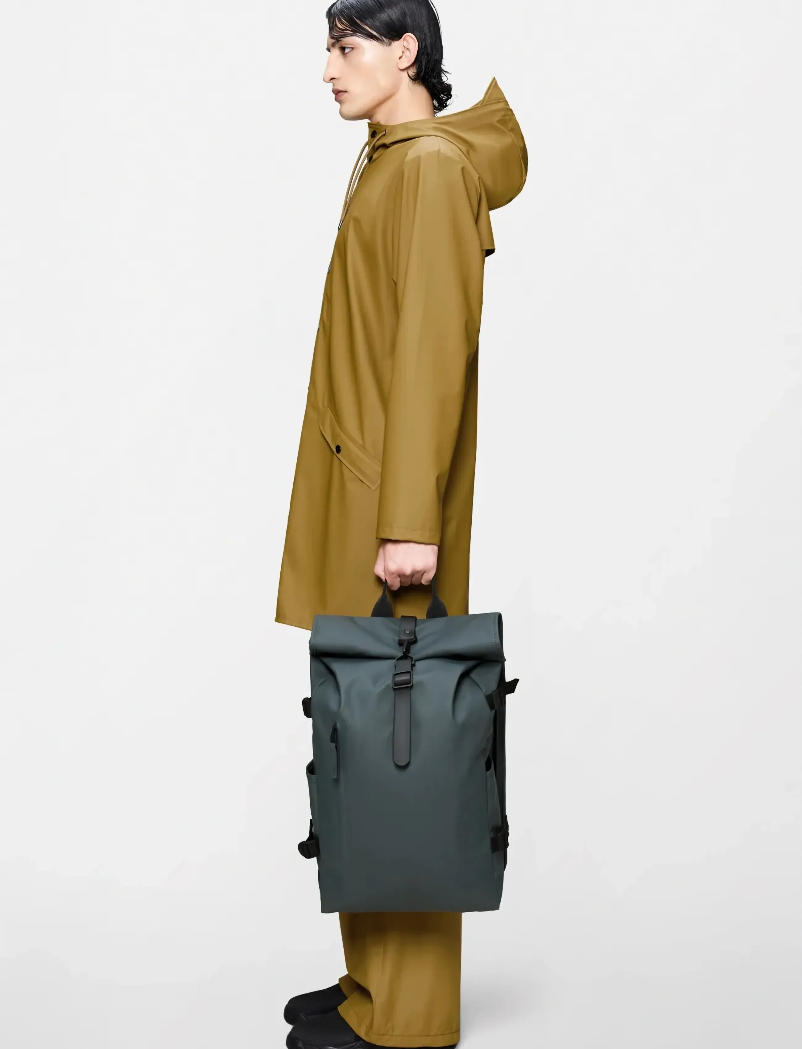 Rains Rolltop Rucksack Large W3, Mænd, Rolltop Rygsæk, Blå, Str: ONE SIZE